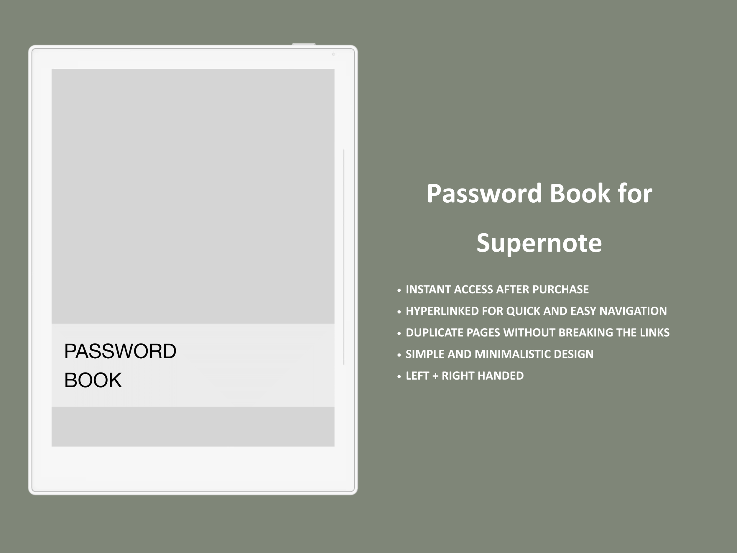 supernote password template