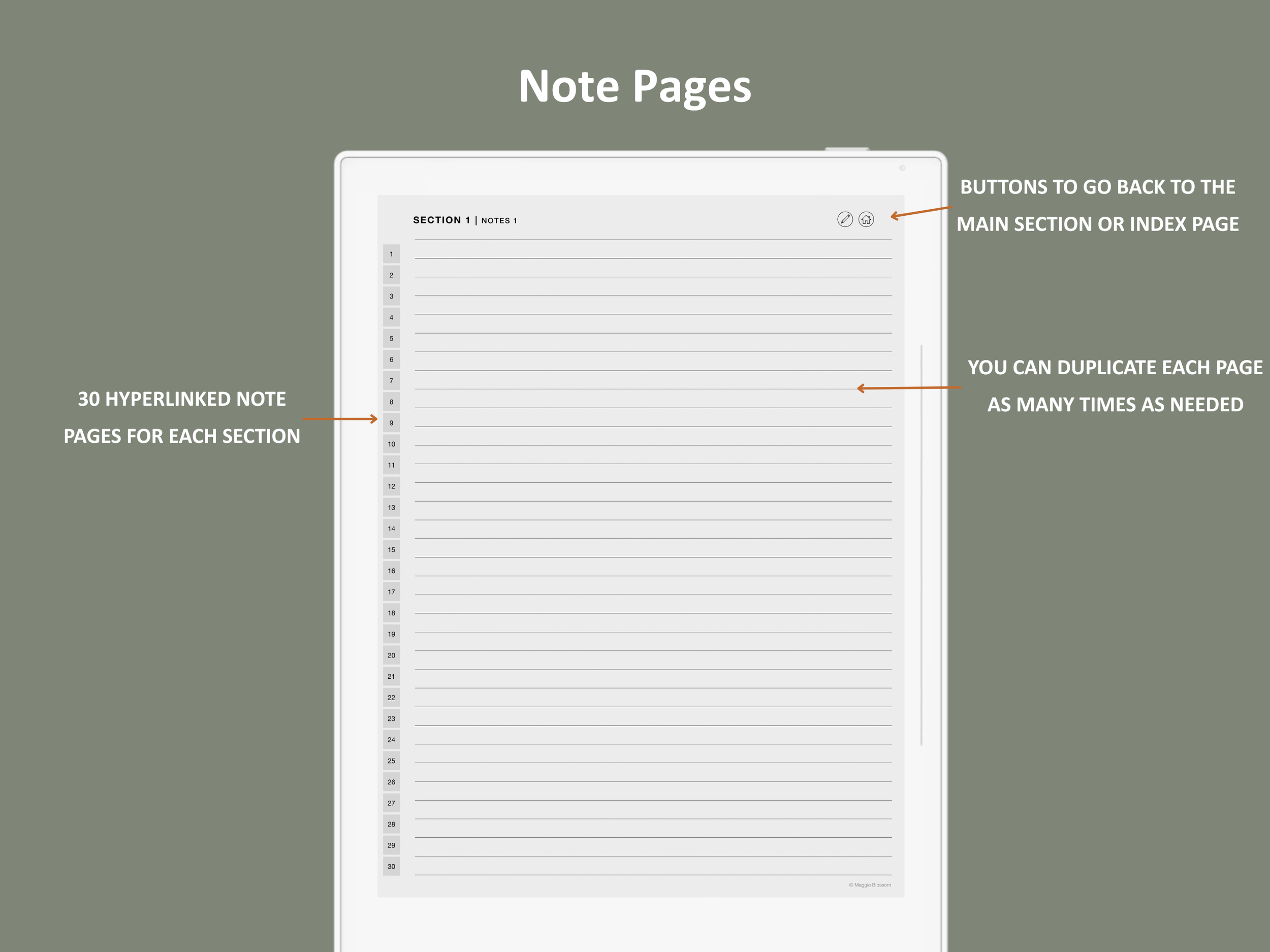 supernote notebook template