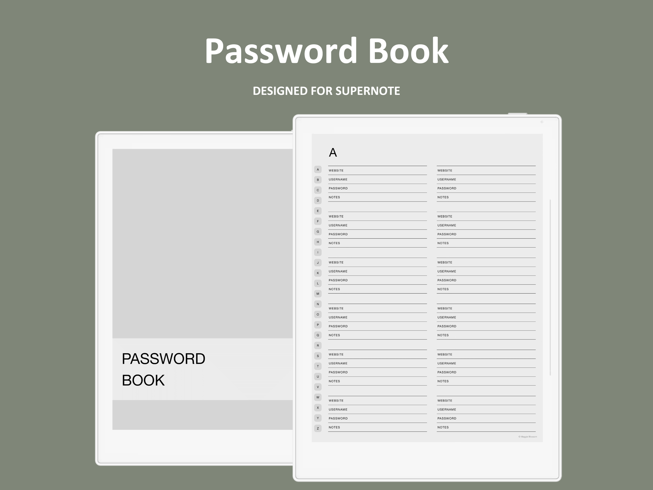 supernote password template
