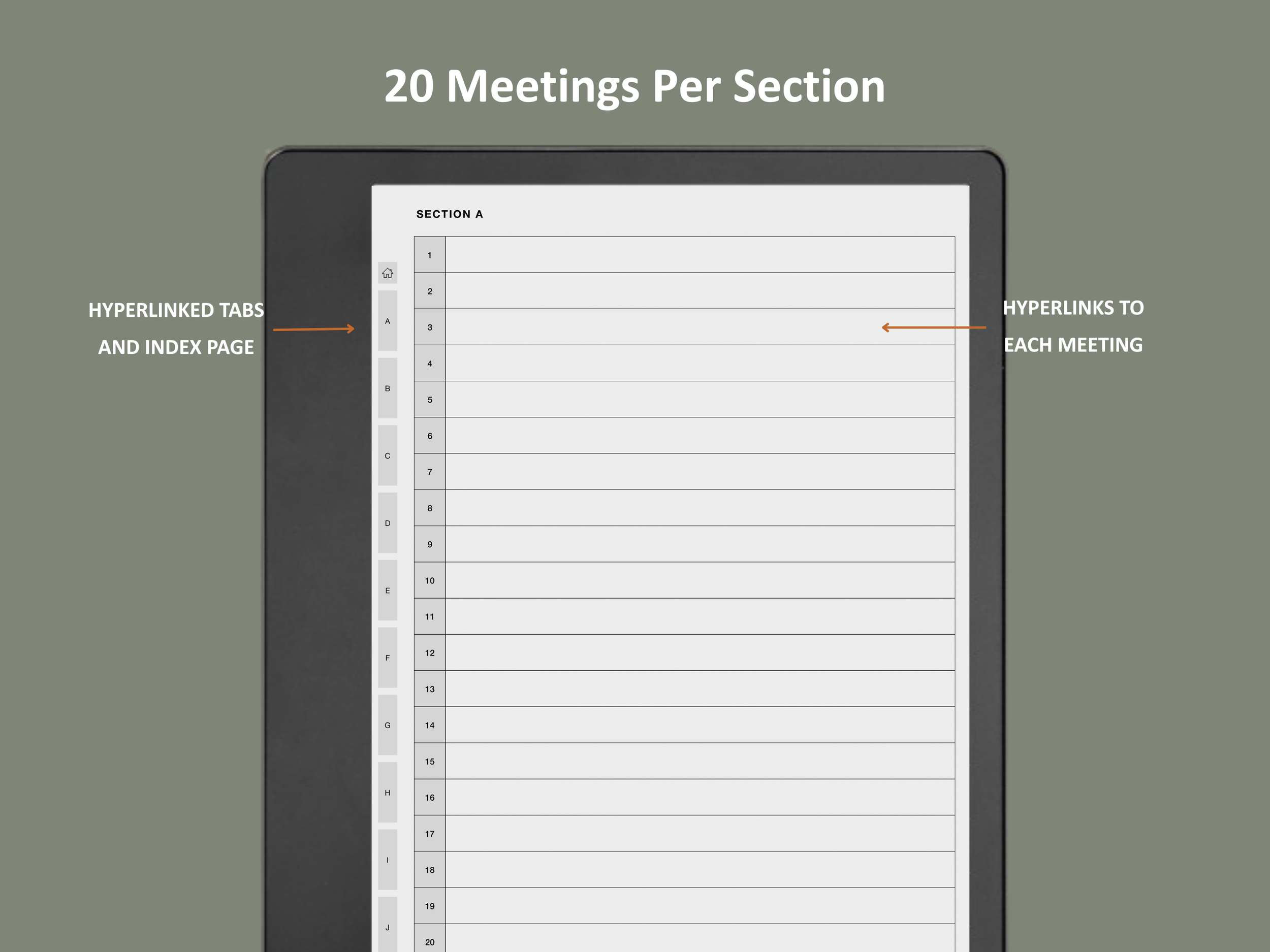 kindle scribe meeting notes template