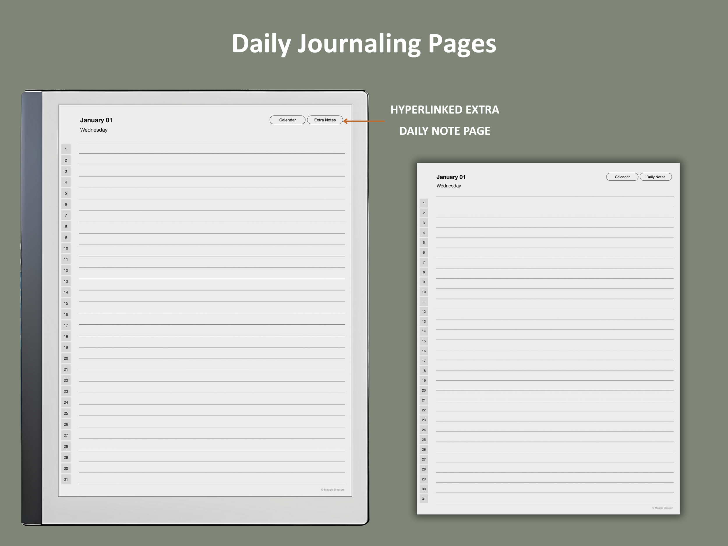 remarkable 2 daily journal template