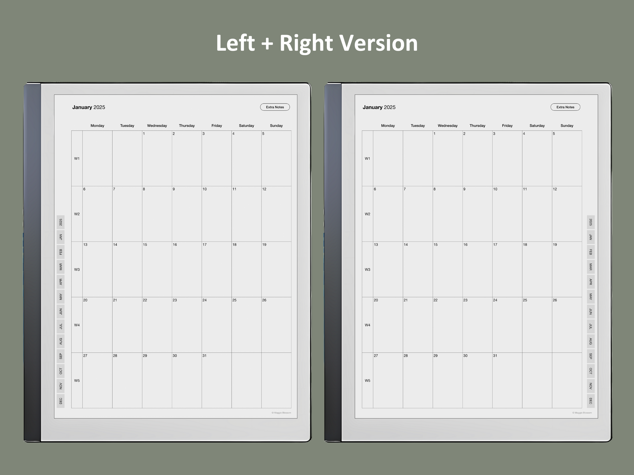 remarkable 2 monthly planner template