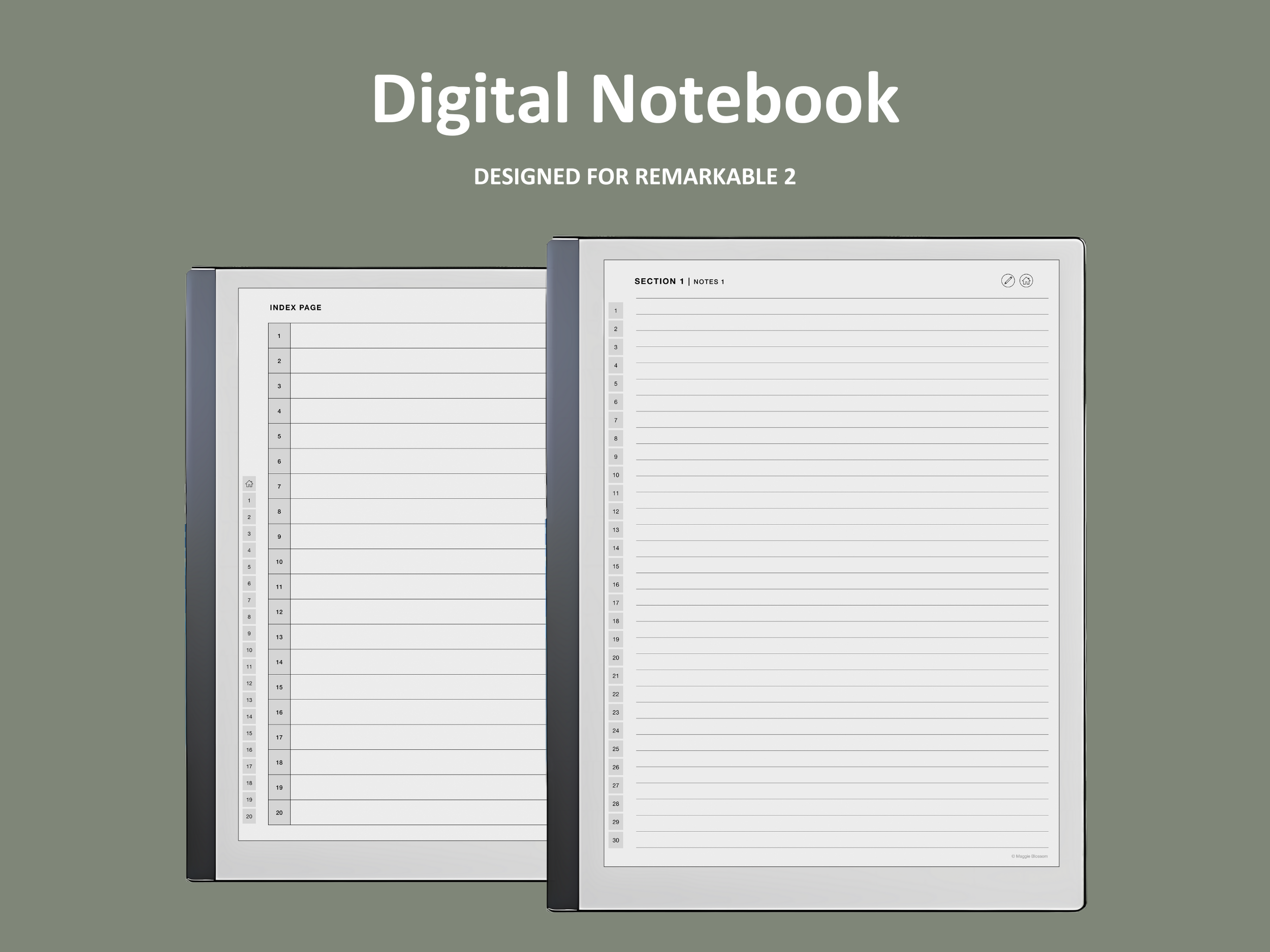 remarkable 2 notebook template