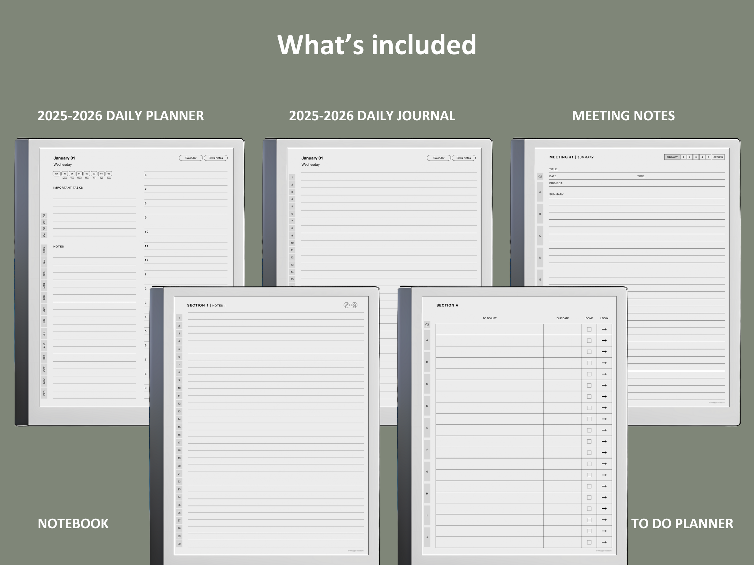 remarkable 2 planner bundle template