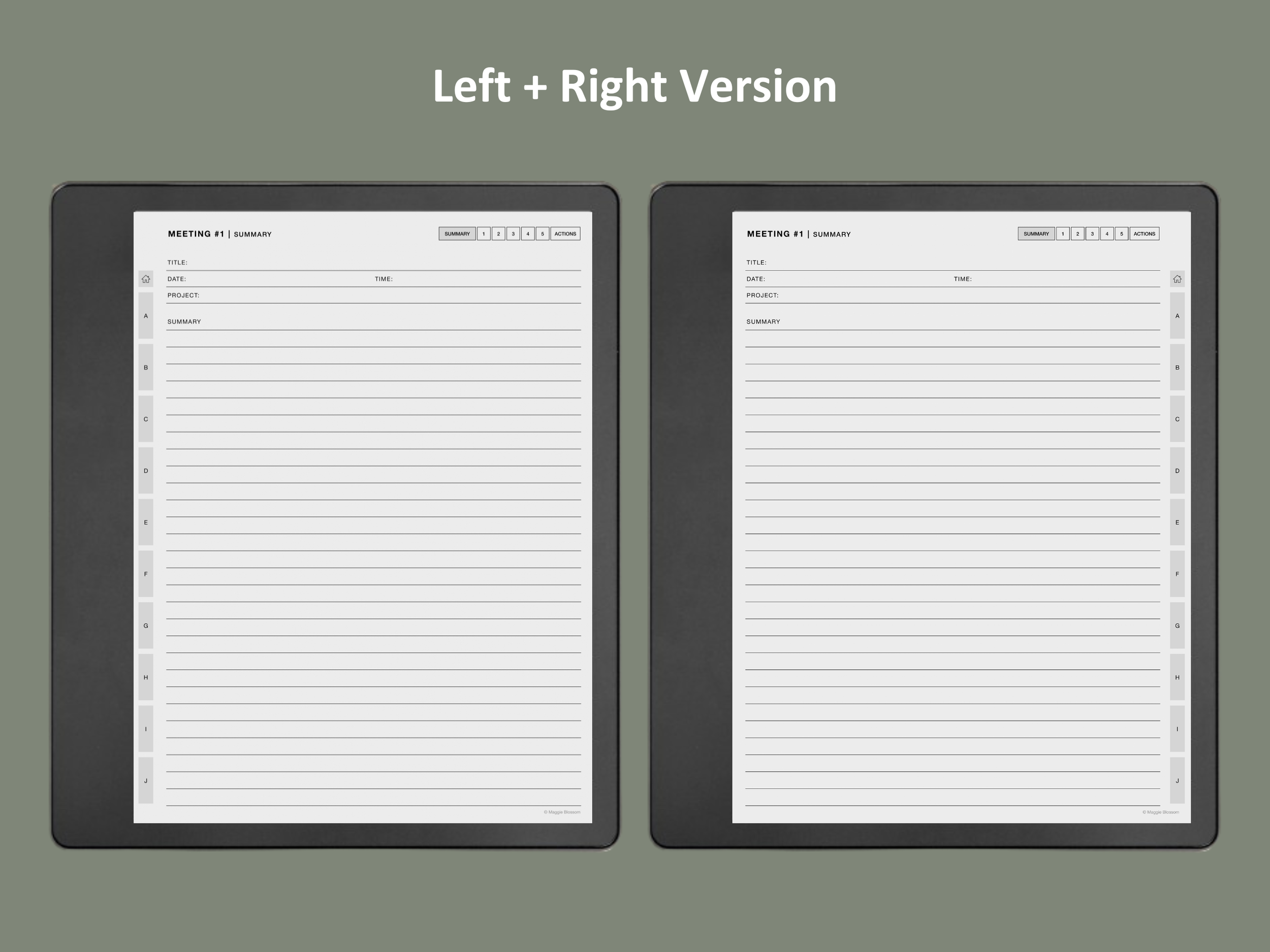 kindle scribe meeting notes template