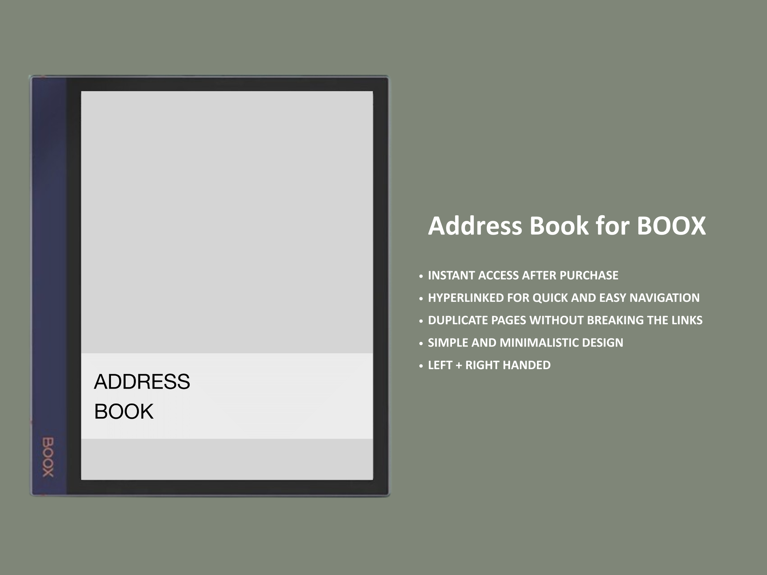 boox address book template