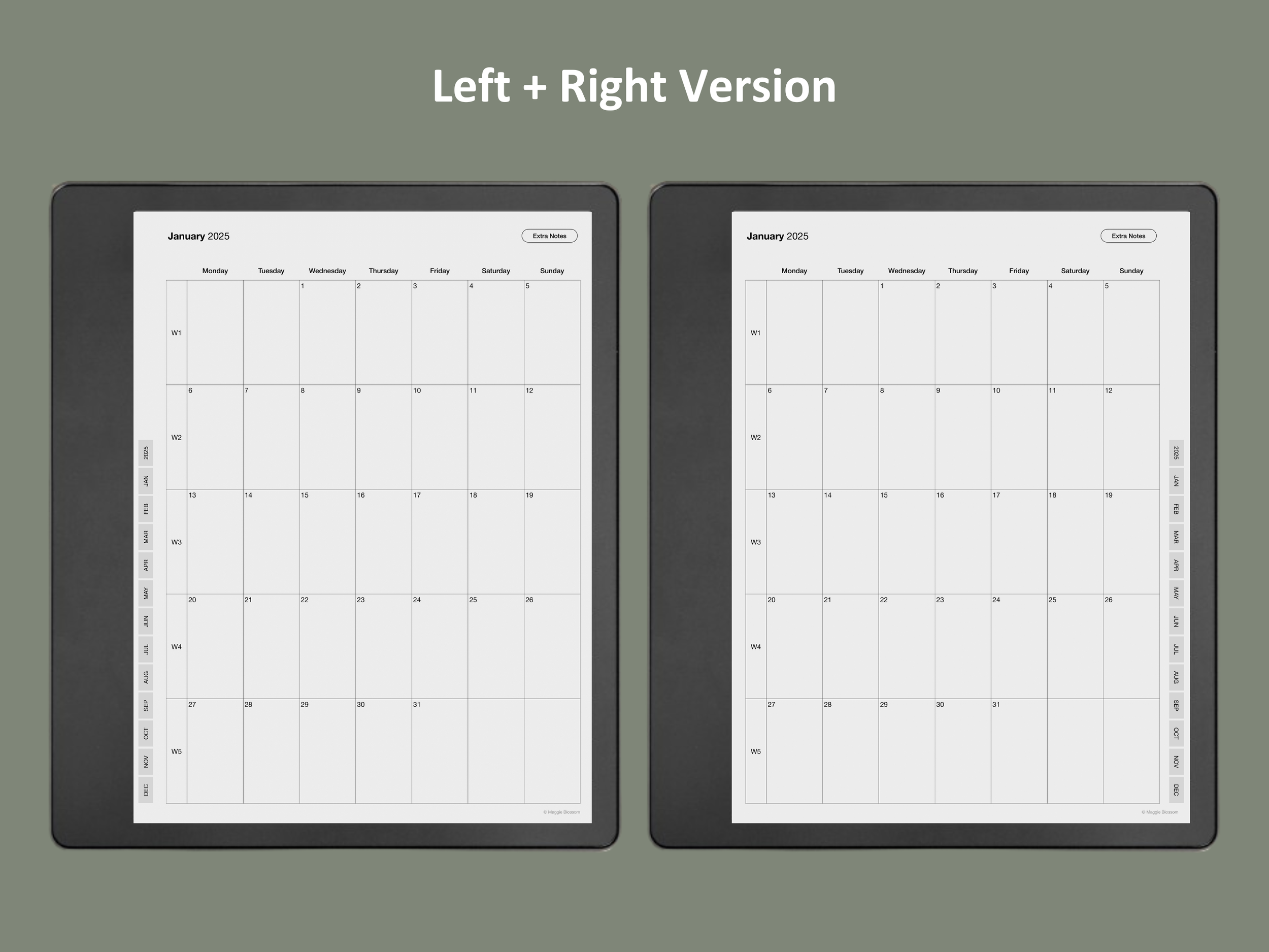 kindle scribe monthly planner template