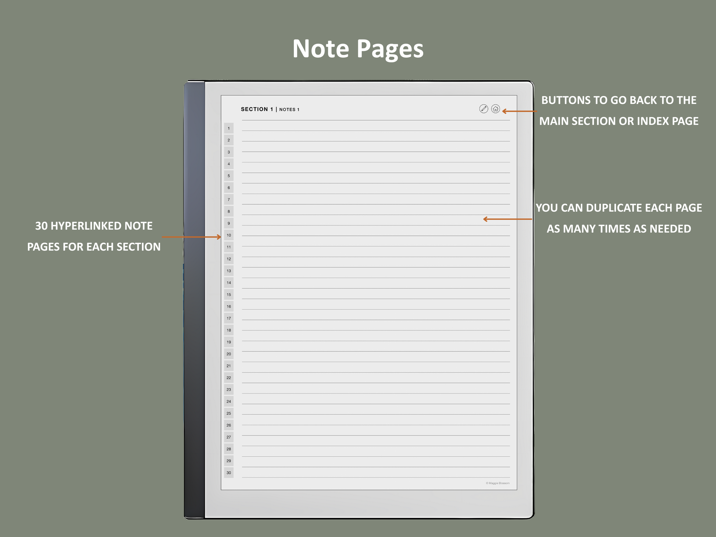 remarkable 2 notebook template