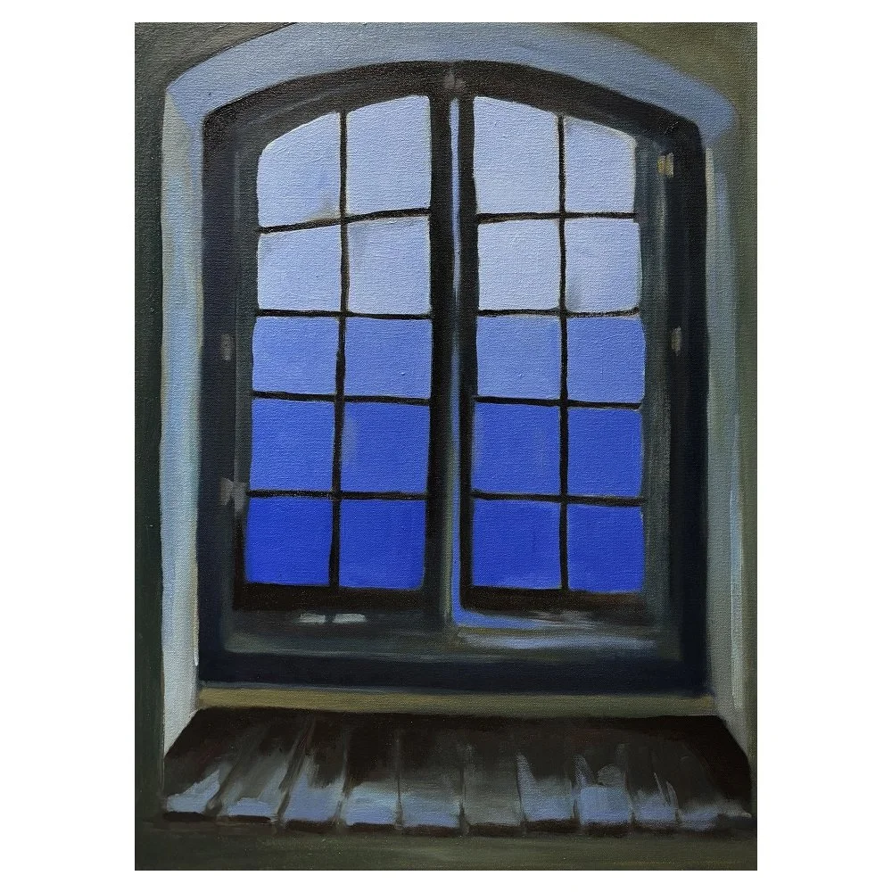 Looking out Picasso's studio window 18x24 in