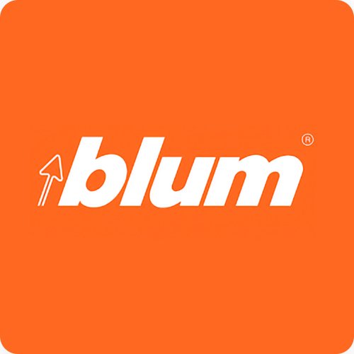 Logotipo da Blum com fundo laranja e texto branco.