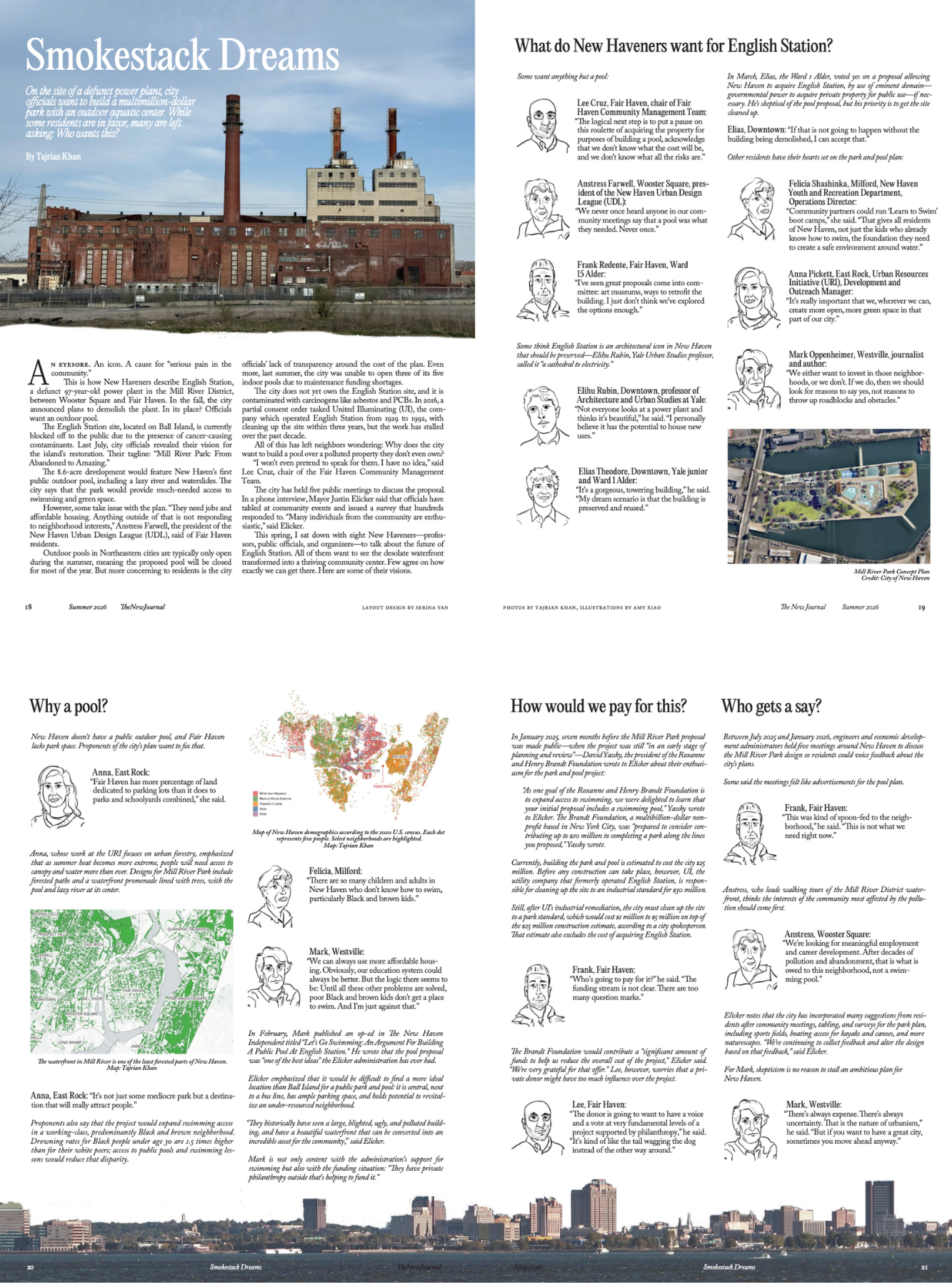 "Smokestack Dreams," spread, The New Journal, Summer 2026