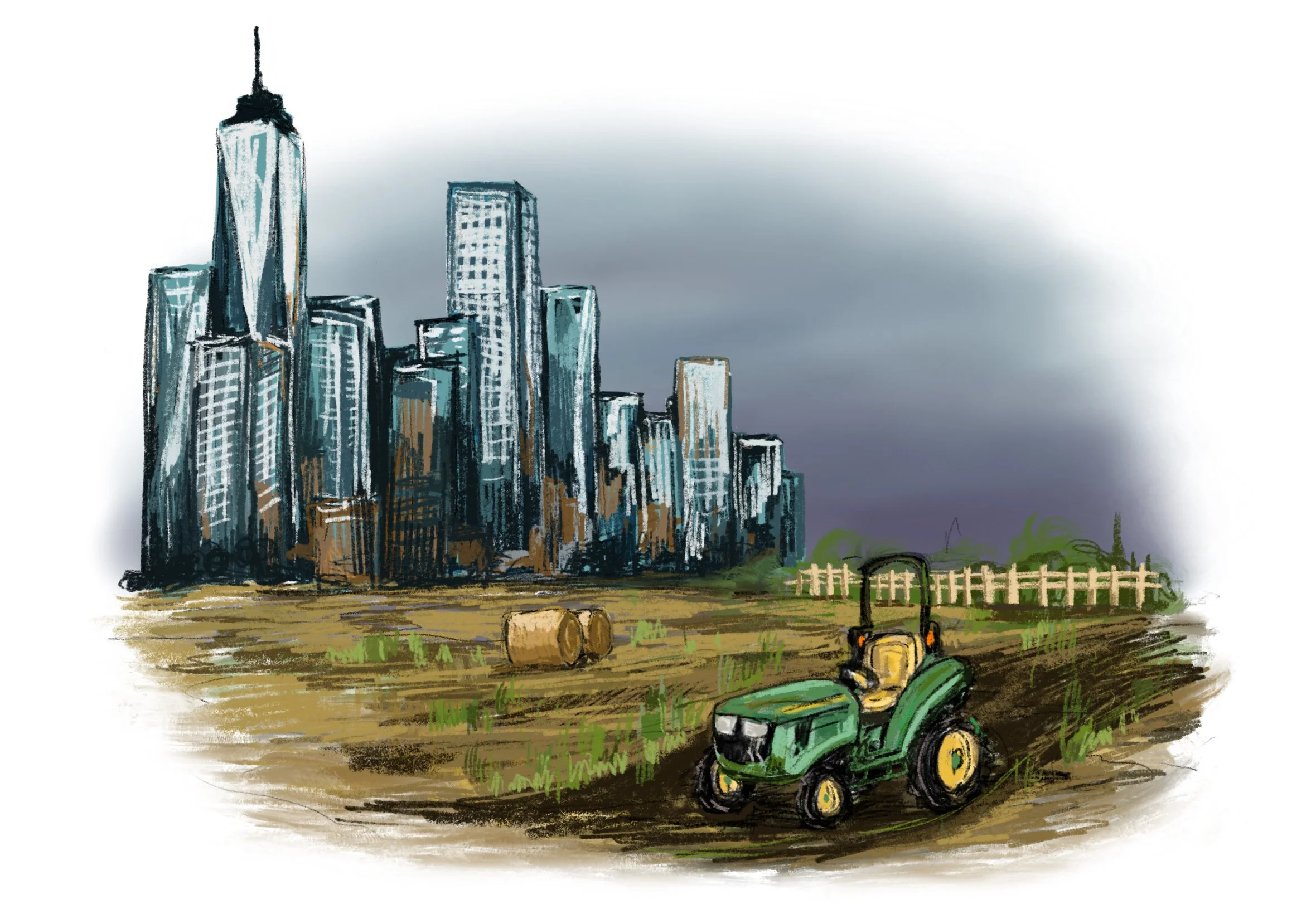 "Rural vs Urban," procreate, 2025