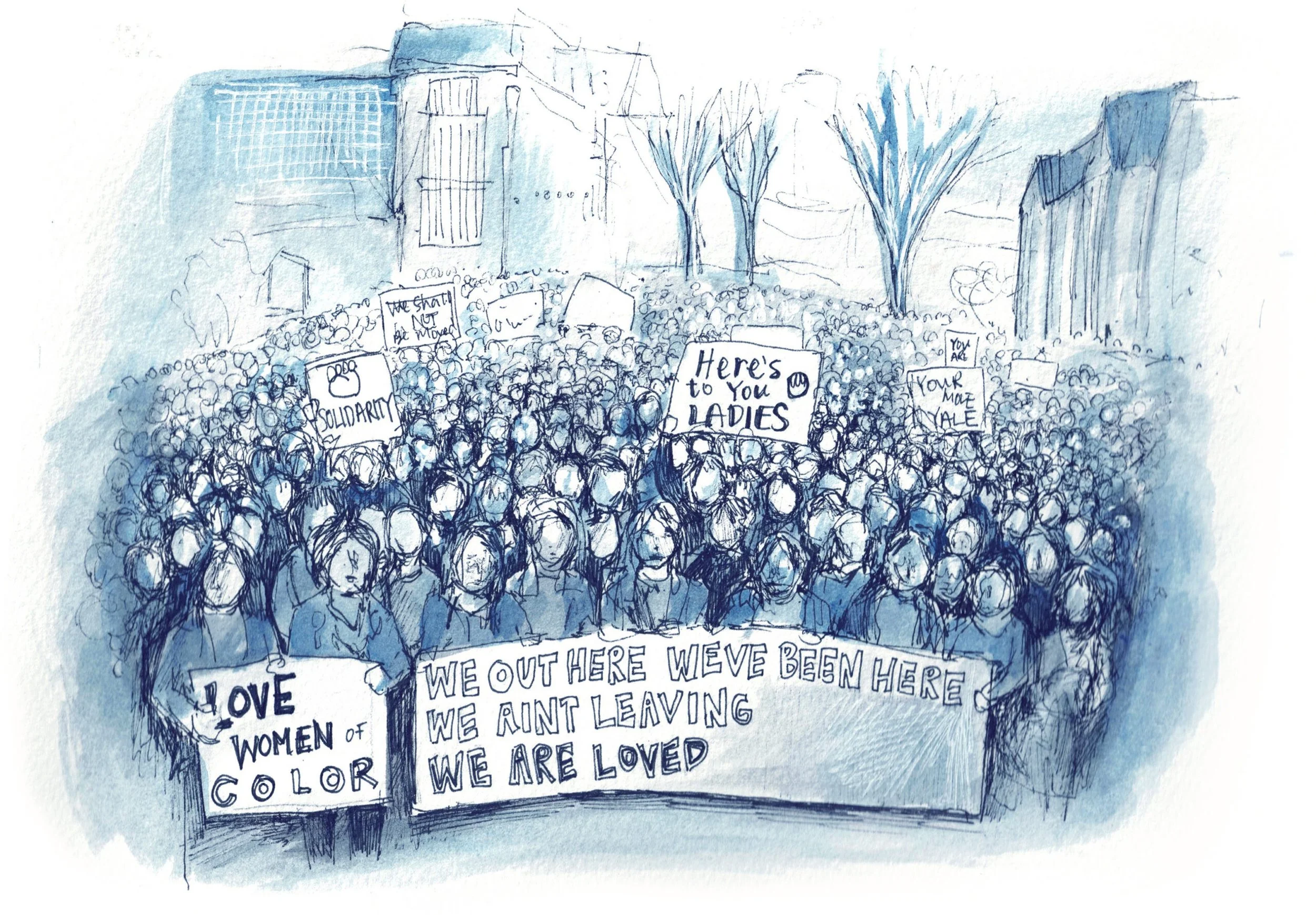 "Halloweengate," pen and watercolor, 2025