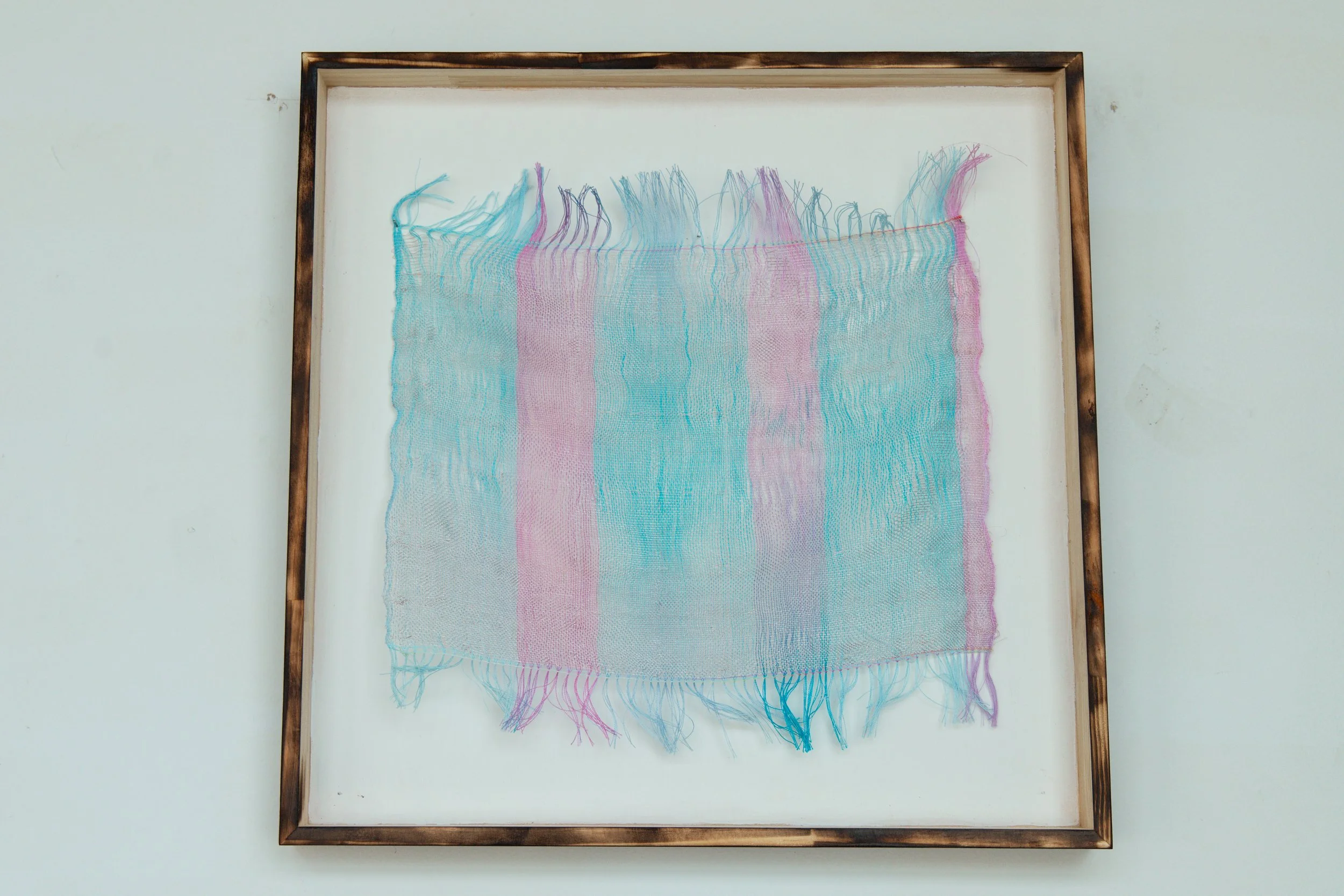 desert rain,  mixed fibers, handwoven warp painted ondulé weave, 20x20x3” 2025
$800
