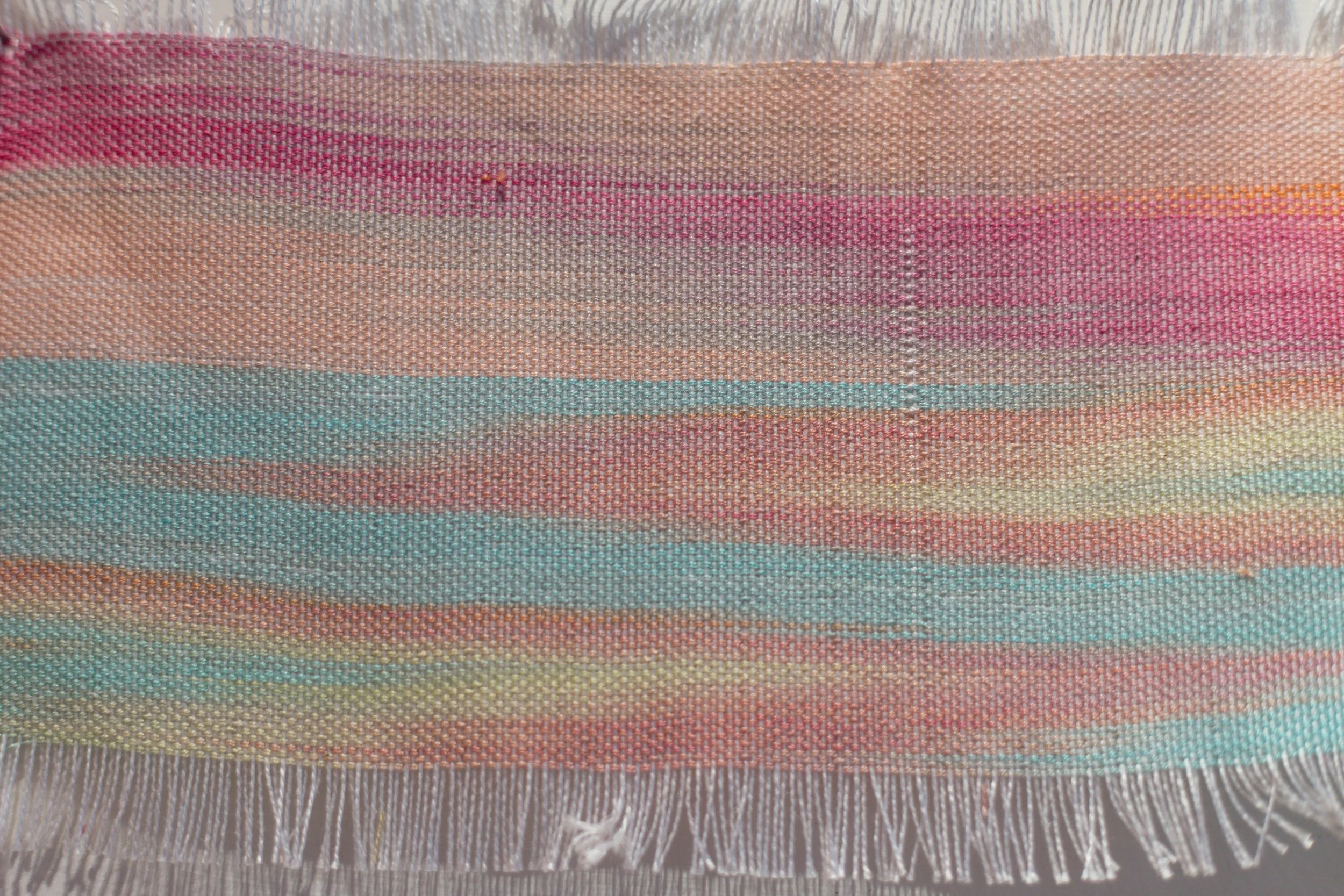 neon desert, detail, mixed fibers,hand woven weft painted basket weave,14x11x3” 2025
				$200