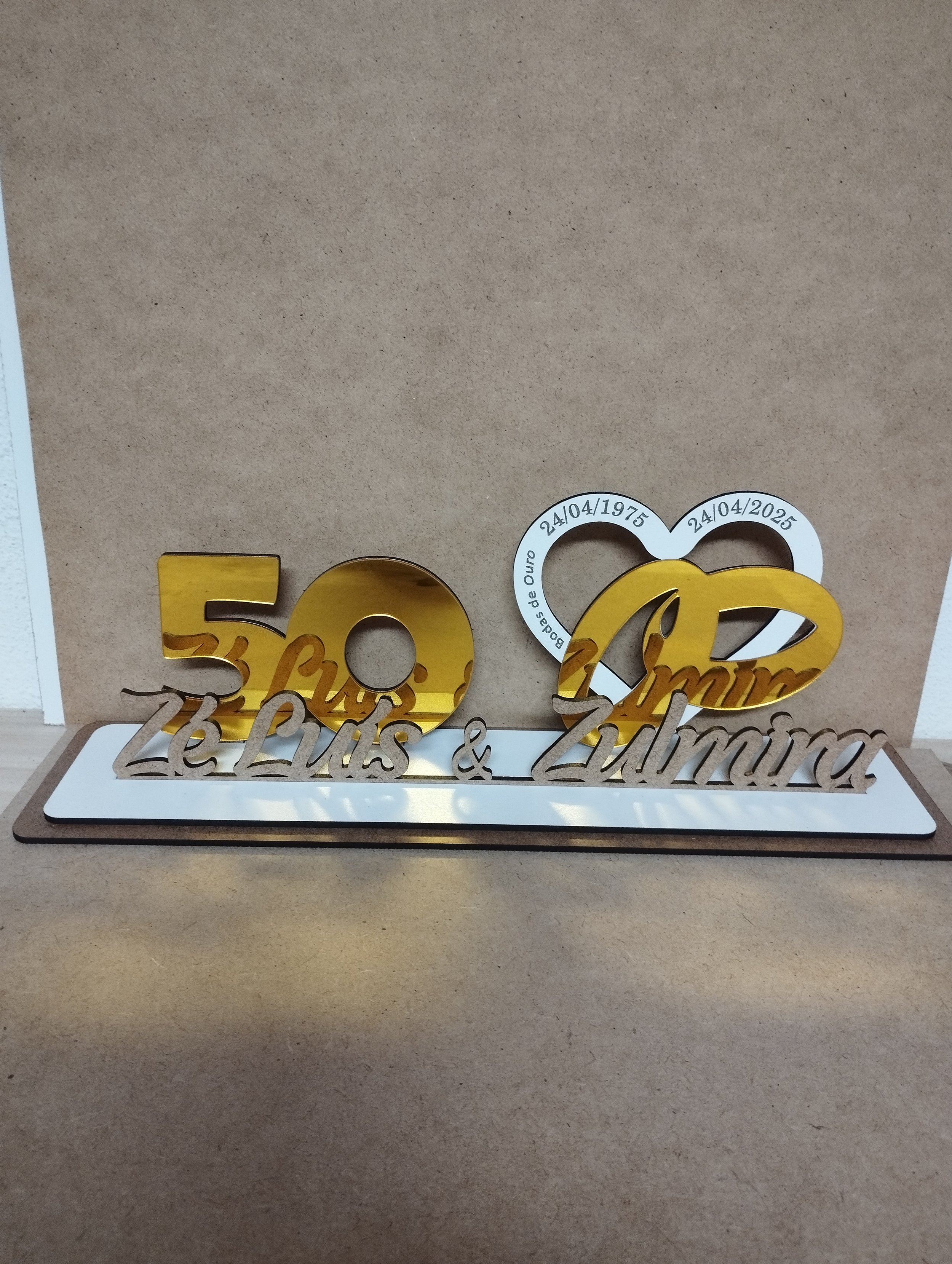 505 Lemb. 50 Anos de Casados com acrílico - 37*9.5*A12cm