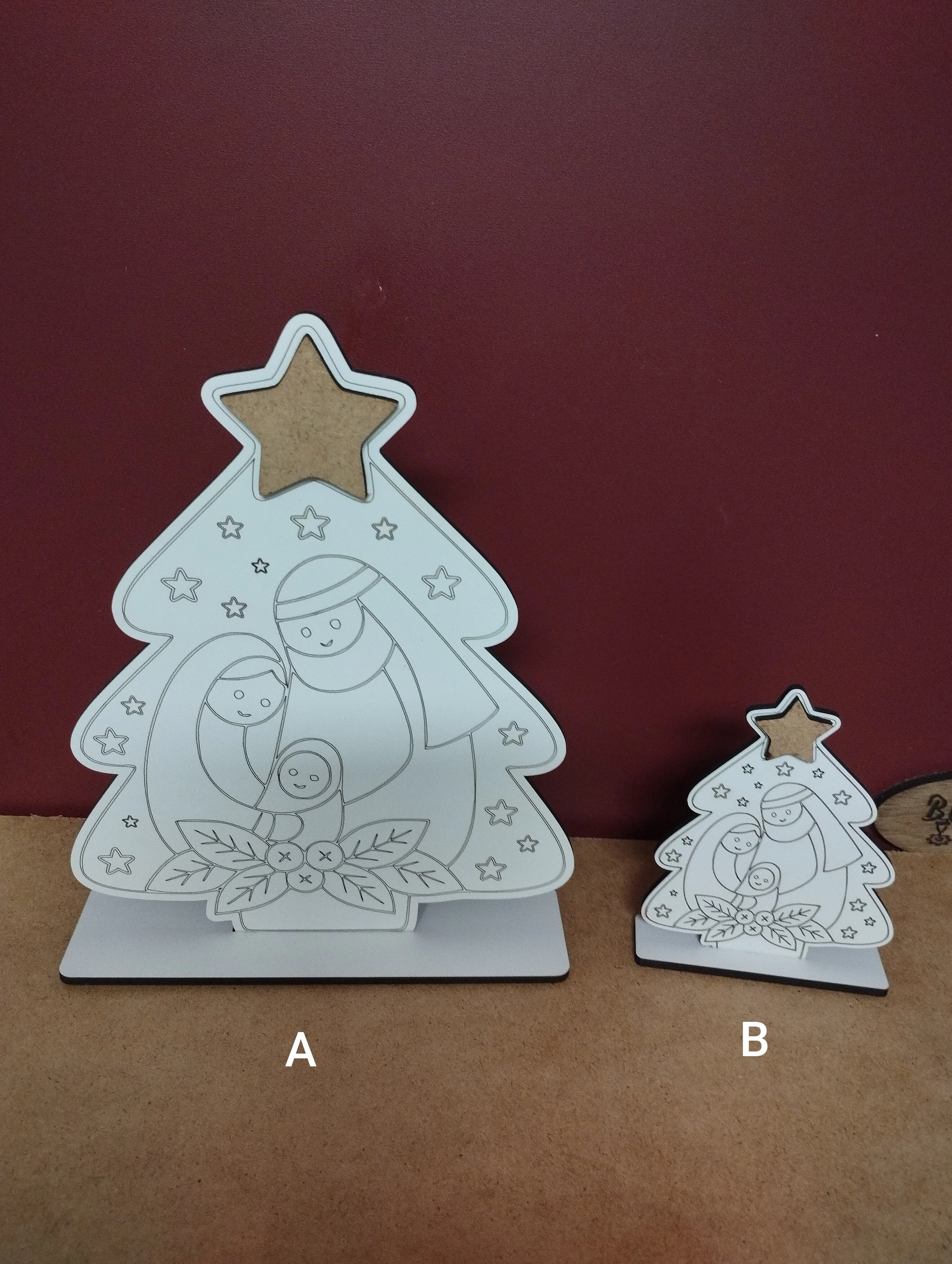 458 Árvores com presépio - grande 15*A20cm / pequena 8*A10cm