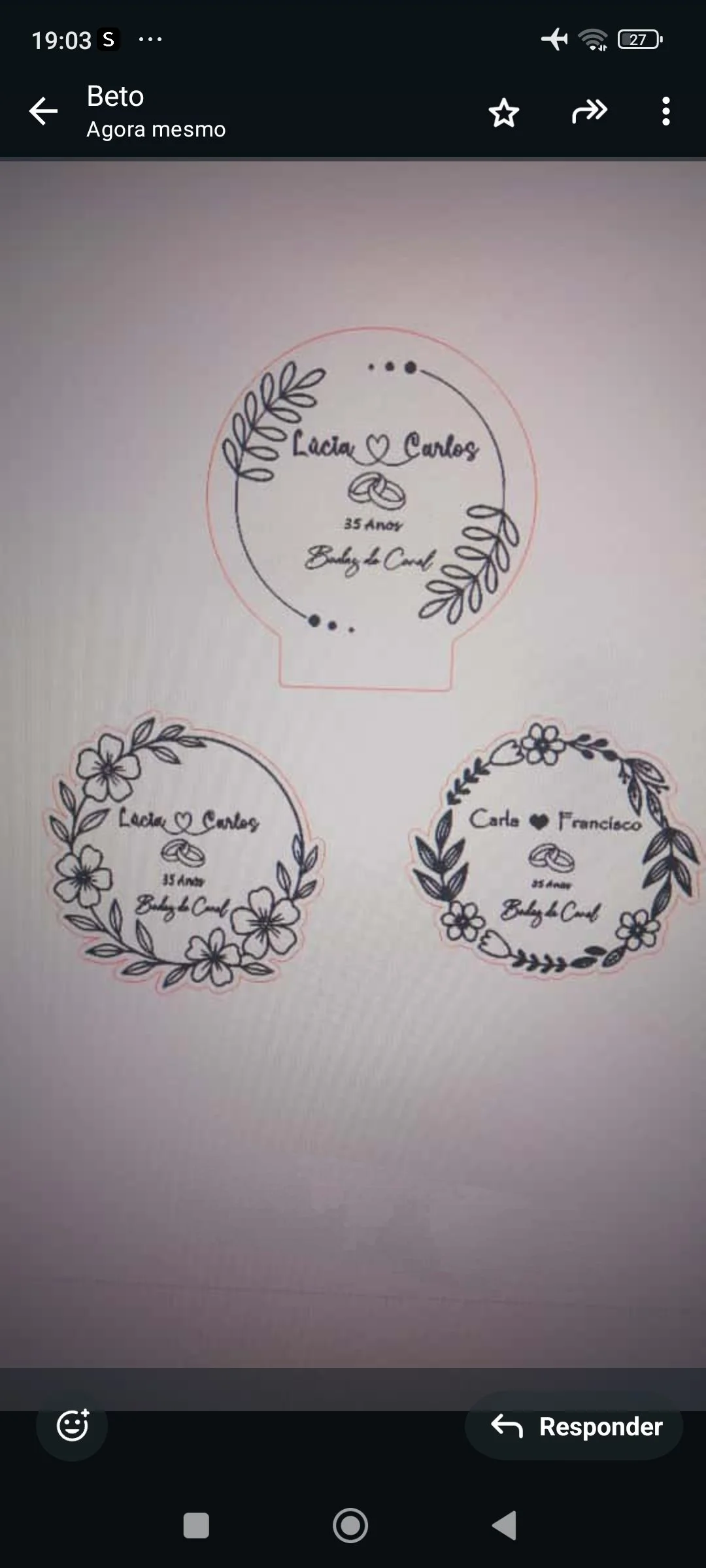 530 Lemb. para anos de casados em acrílico - 15cm