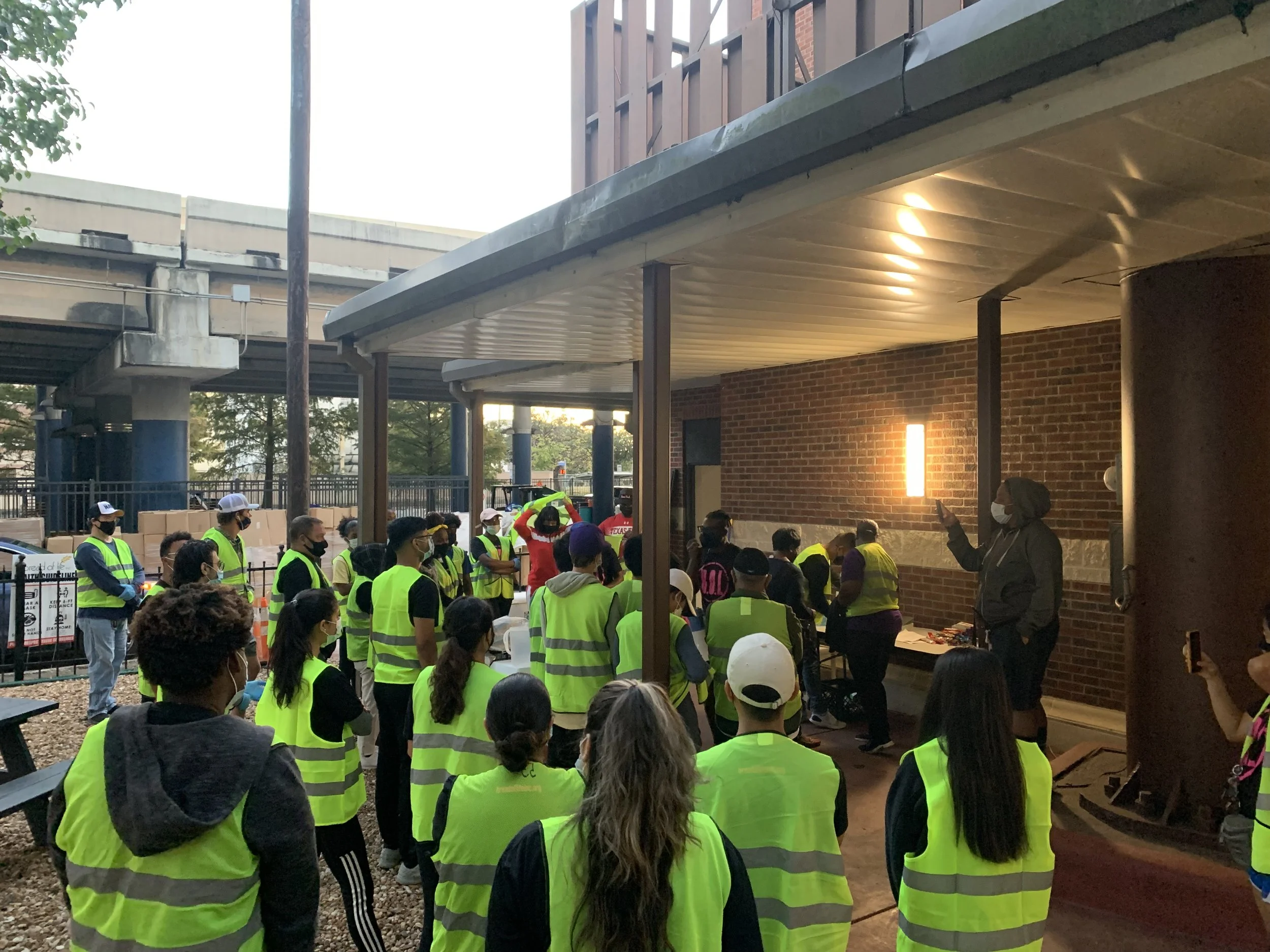 pre-distribution huddle.jpg