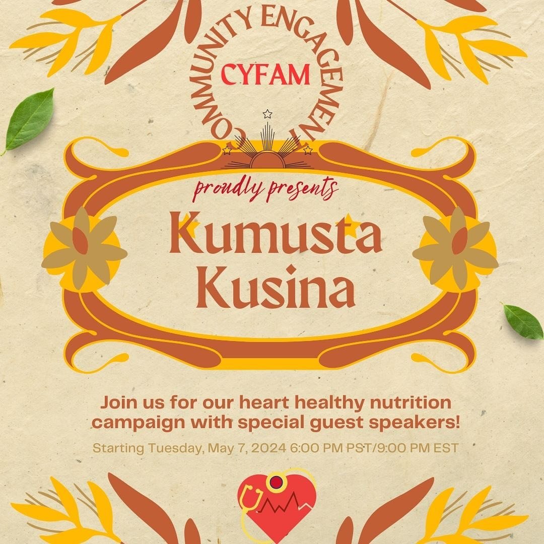 🌟 CYFAM Community Engagement Team is thrilled to team up with Filipino American medical student Rommell Noche, and dietitian, Martin Bombase who founded TikmanKitchen, a resource dedicated to heart-healthy Filipino cooking! 🍲💖 Join us in KumustaKu