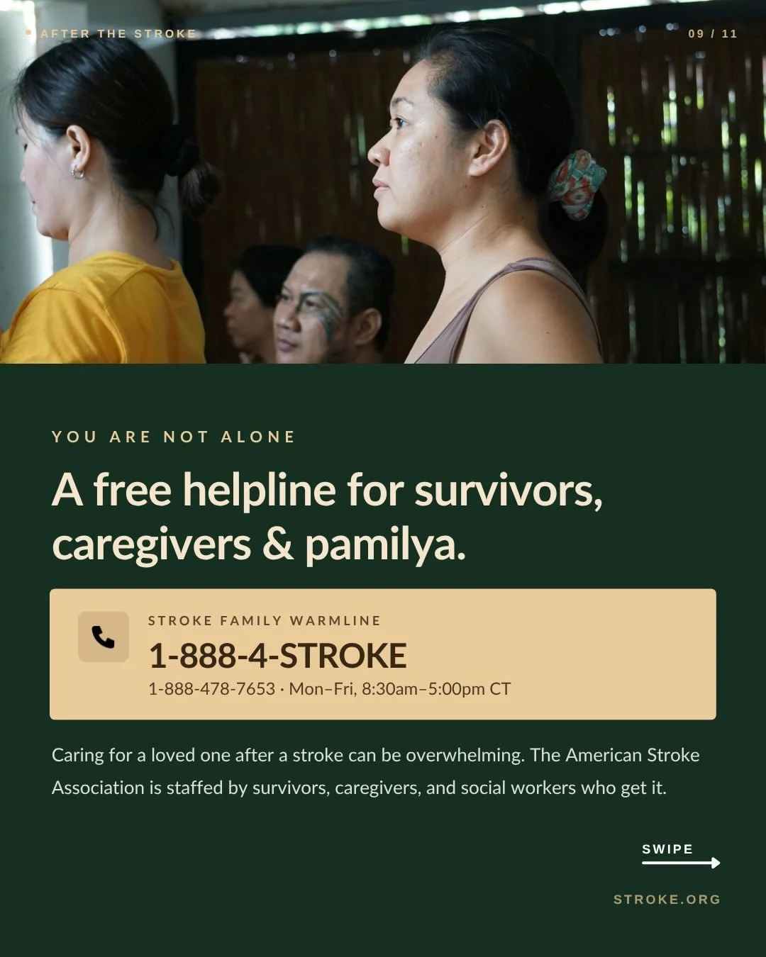 Apo, may sumasakit ba..." May is Stroke Awareness Month.

Caring for our elders is deeply rooted in our culture. But being a caregiver for a stroke survivor can be an overwhelming journey, and you don't have to navigate it alone.

Whether you ar