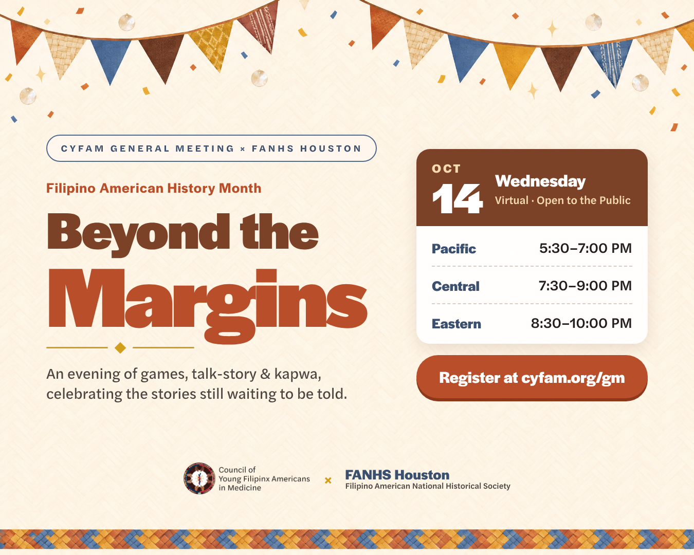 Beyond the Margins: A Filipino American History Month General Meeting with FANHS Houston