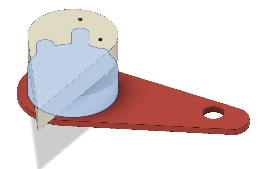 "flipper"/pointer component as rendered in Fusion 360