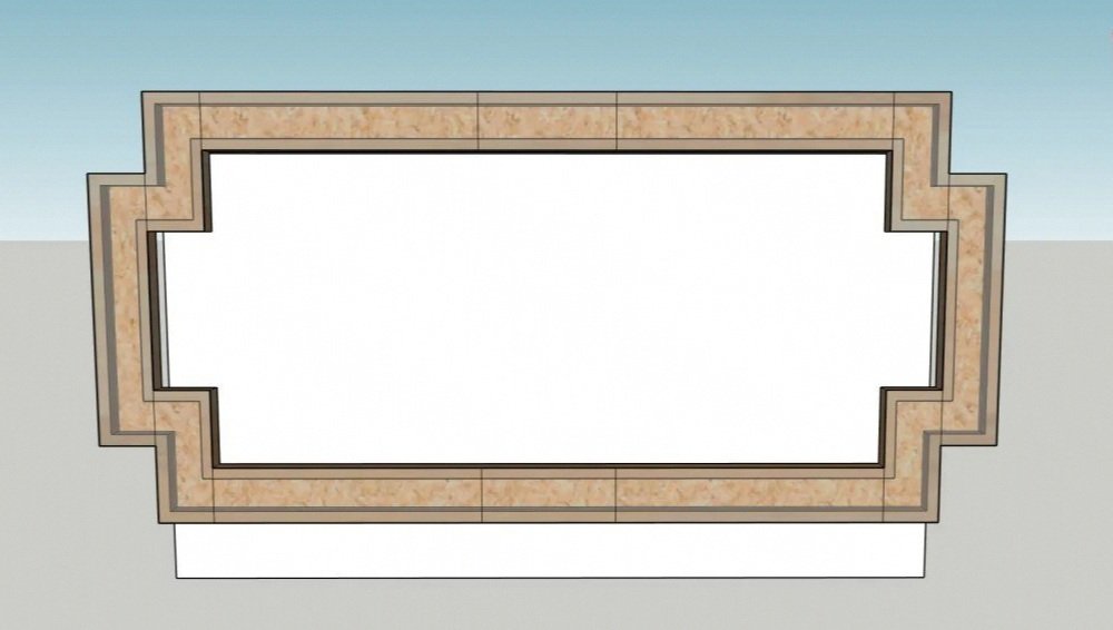 Sketch of the puzzleboard wooden frame and acrylic paneling done in SketchUp.