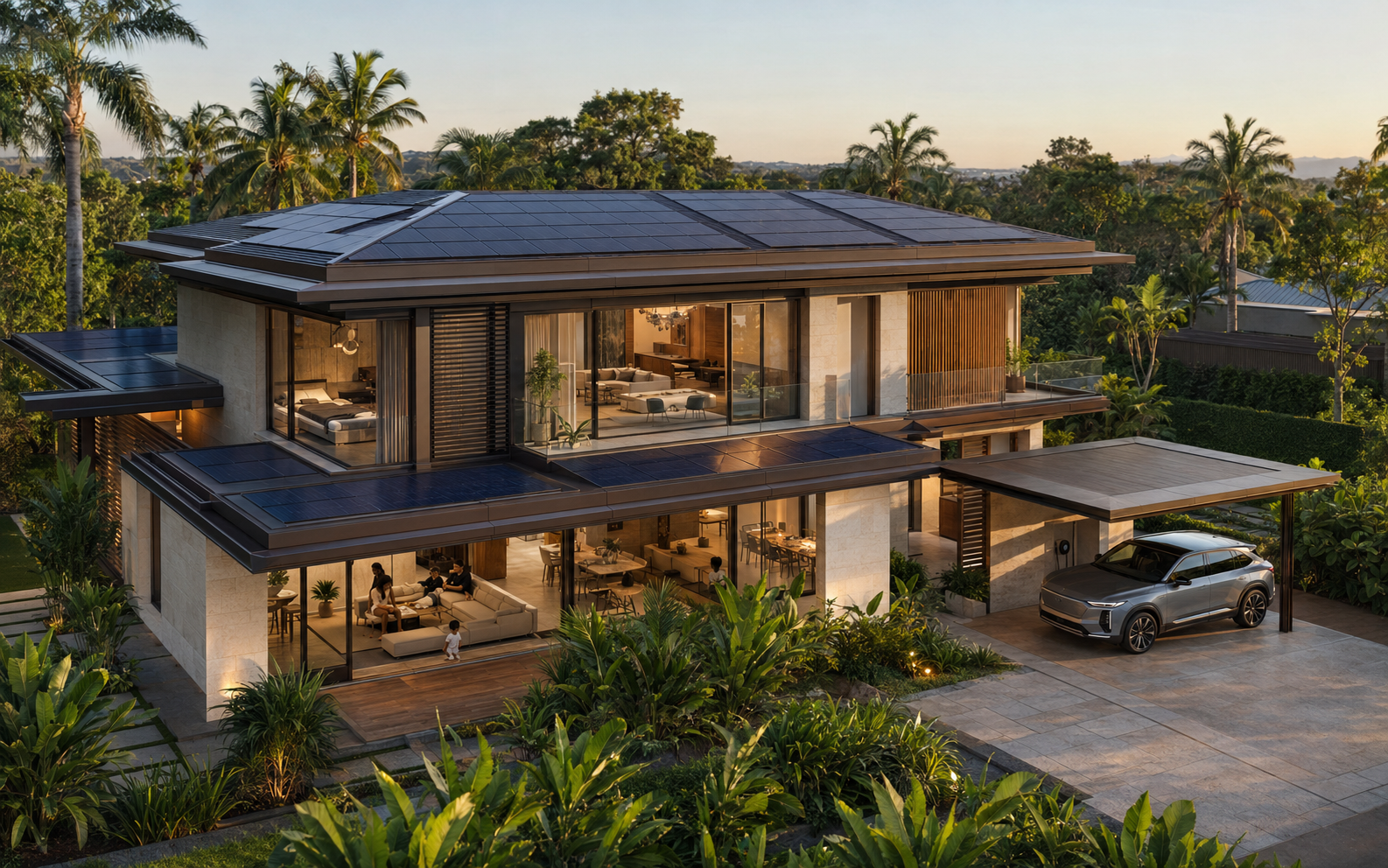 Royal Gate luxury residence with integrated rooftop solar panels