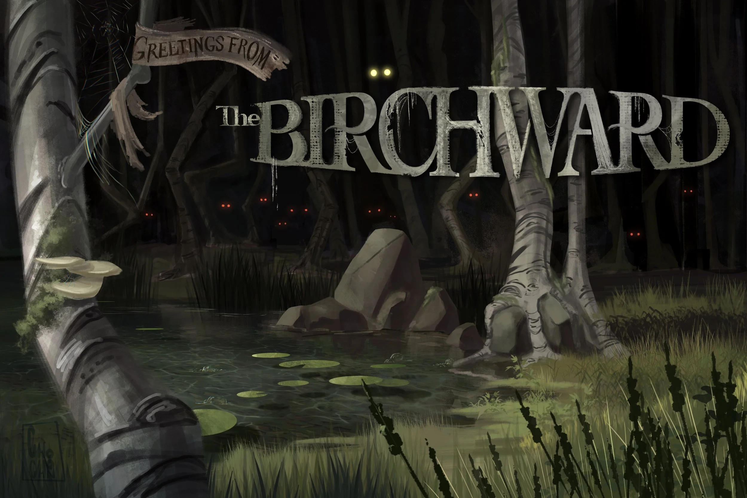 "Greetings from the Birchward"— Art by Daly Chochon
