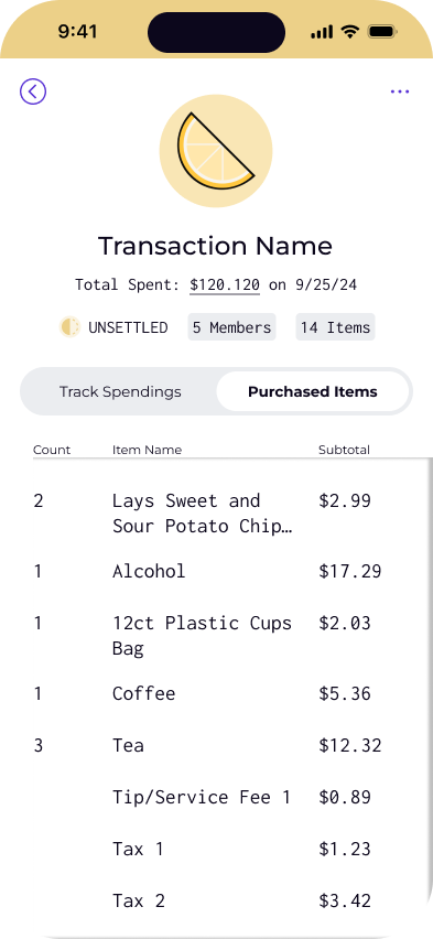 Review Purchased Items