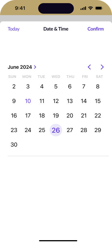 Date & Time Selection