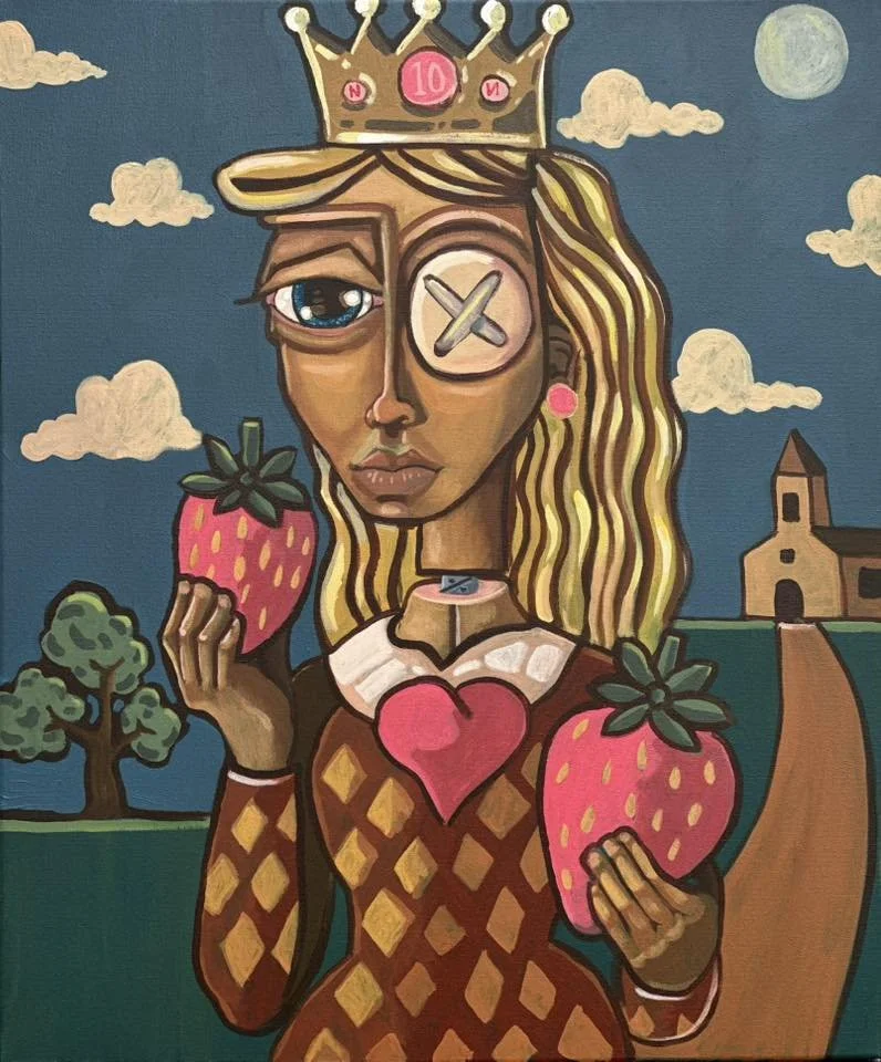 "Where the Strawberries Flourish" 20x24 Acrylic on Canvas