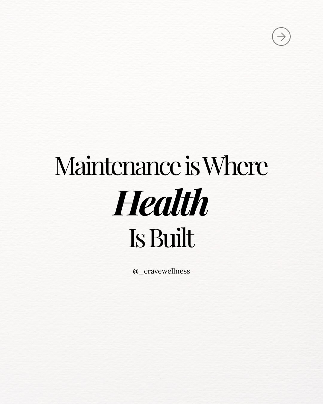 We don&rsquo;t talk about maintenance enough.

Everyone loves the start, the new plan, the protocol, the reset.
 And it&rsquo;s worth saying: the start does matter.
 When you begin making changes, the body responds. Signals shift. Symptoms improve. T