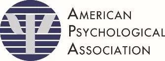 Logo of the American Psychological Association featuring a circular emblem with overlapping shapes and the organization's name.