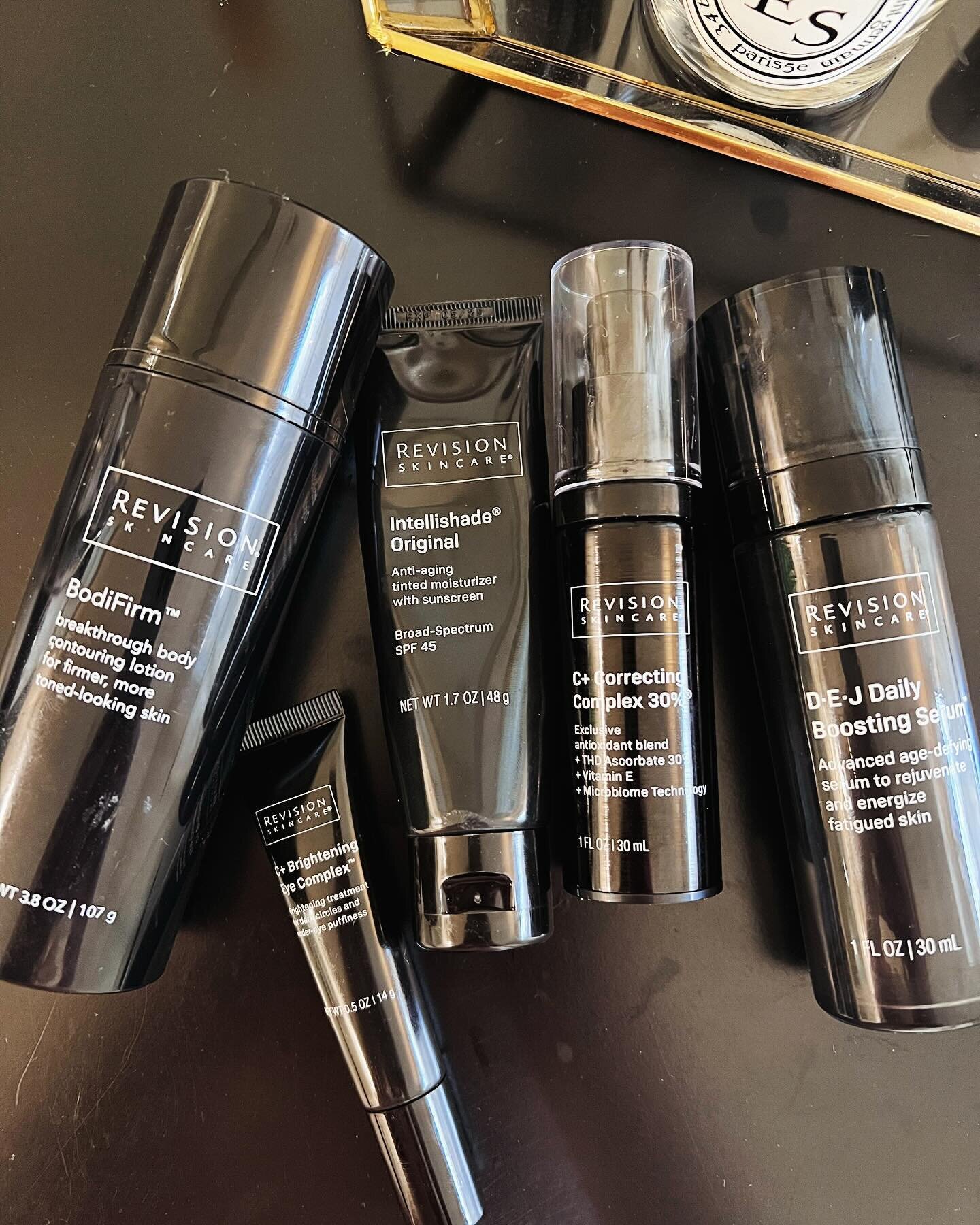 My morning routine. Anti-aging, targeting pigmentation, skin tightening, and also has anti-aging tinted moisturizer containing 100% all mineral sunscreen. Intellishade is my daily moisturizer and has enough coverage to replace my foundation