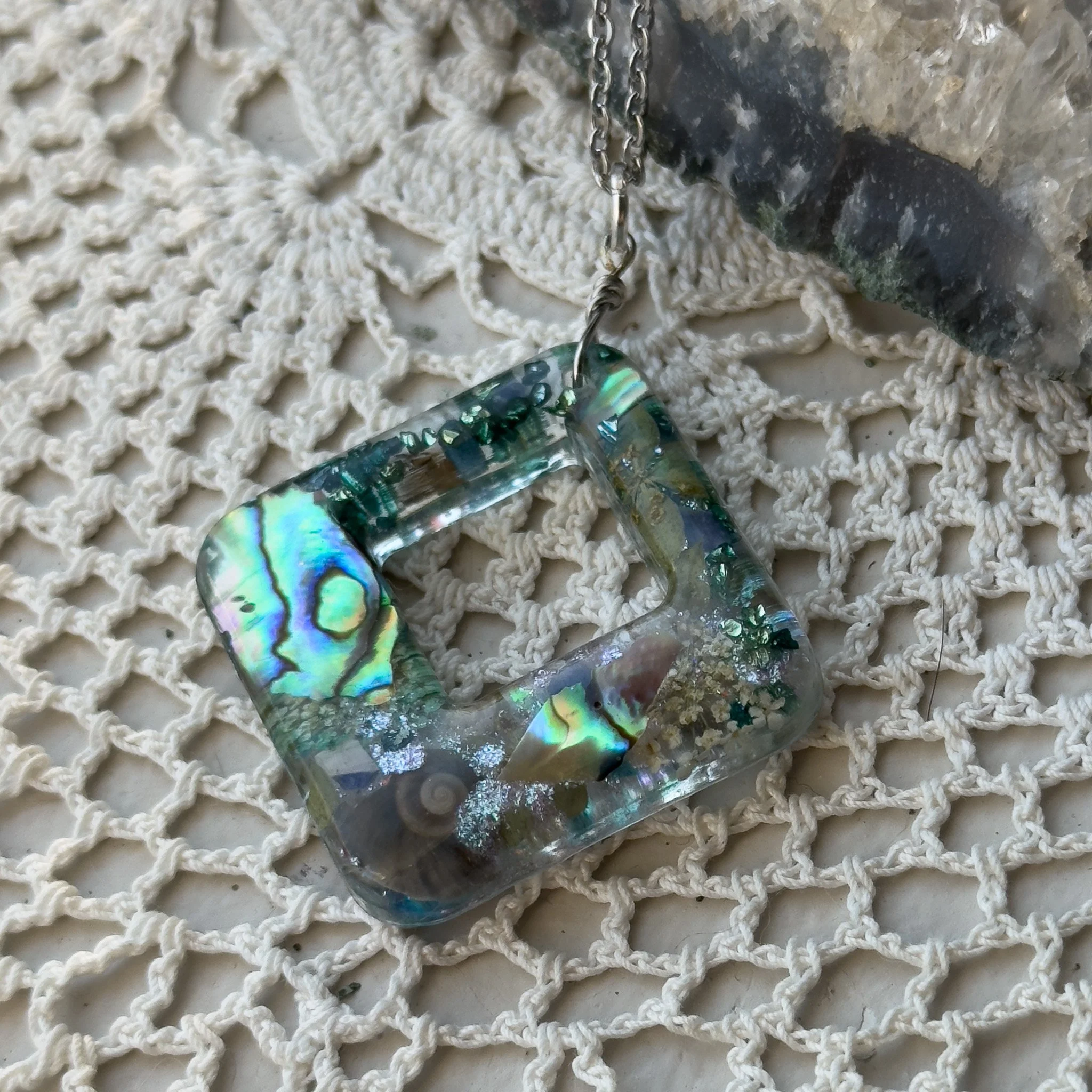 Abalone Resin Pendent