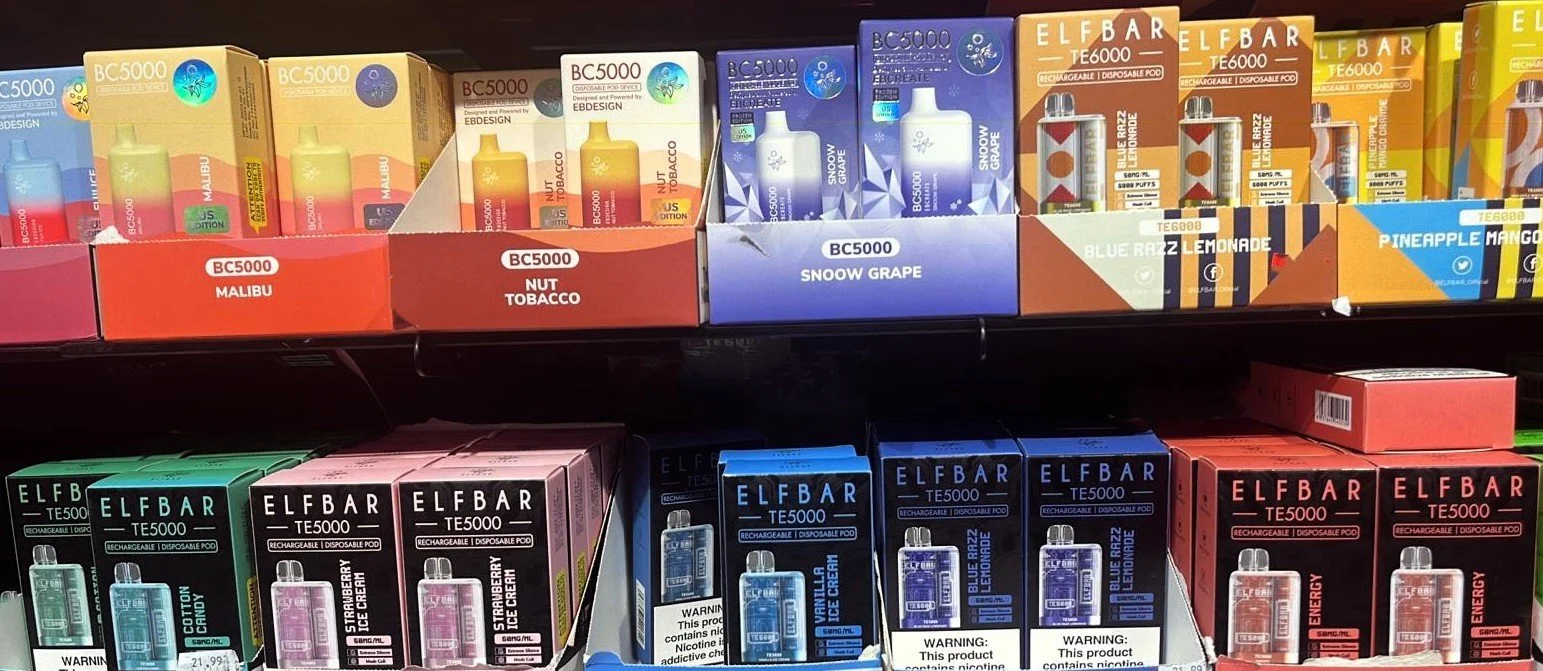 A wide selection of e-liquids and disposable vapes available at our vape shop in Aiken, SC