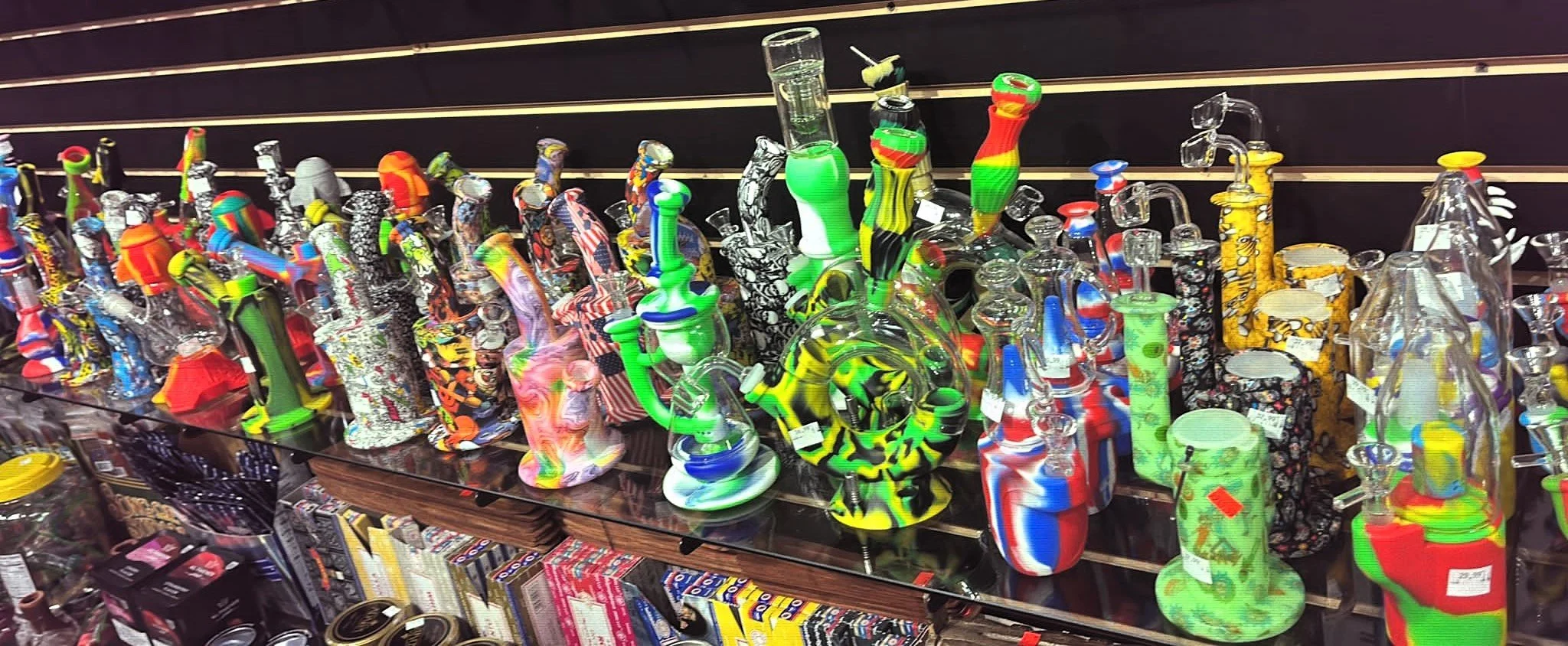 High-quality glass bongs and smoking pipes available at our Aiken smoke shop.