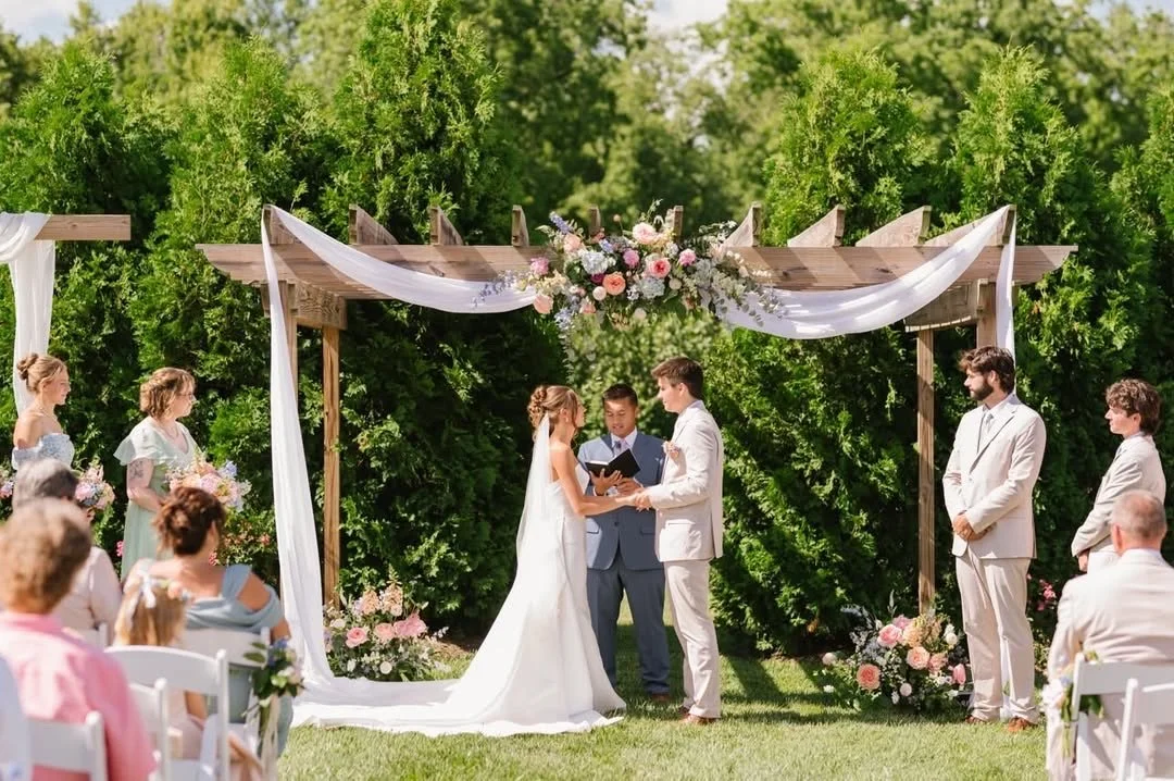 Central Indiana barn outdoor wedding ceremony