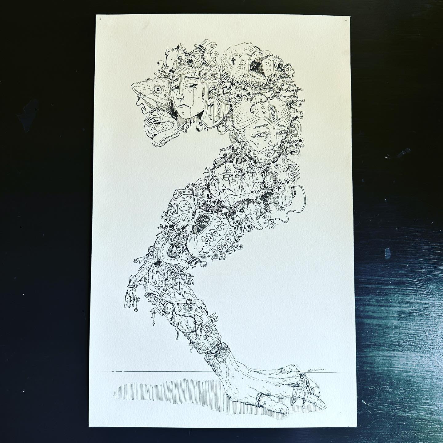 from one &mdash;&gt; everything 👁️
high quality scans coming soon (hopefully)

#art #artist #artistsoninstagram #artwork #pendrawing #penandink #portrait #selfportrait #superani