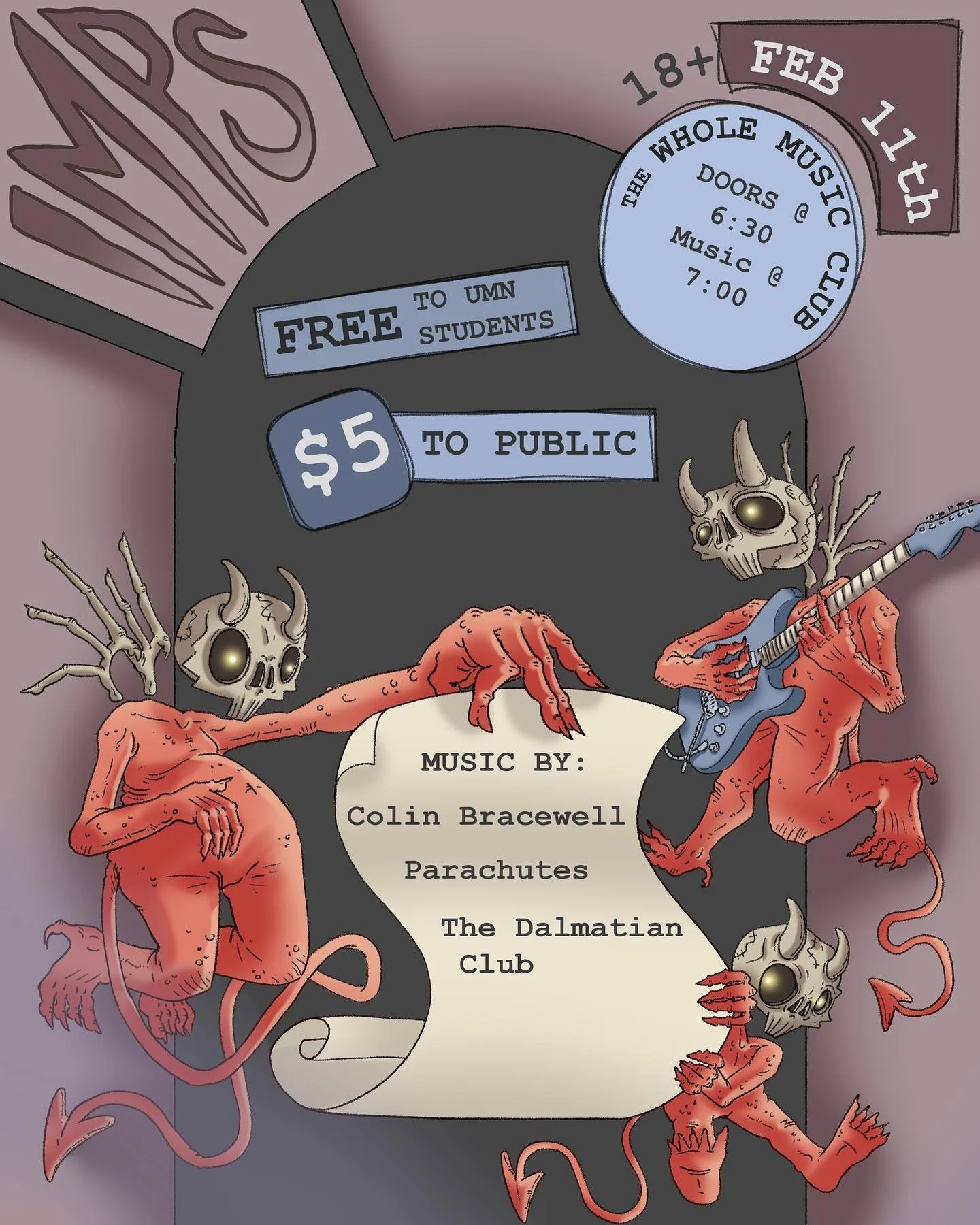 made this poster for @imps_umn ! they have a sick show coming up in minneapolis on 2/11! be there or be square