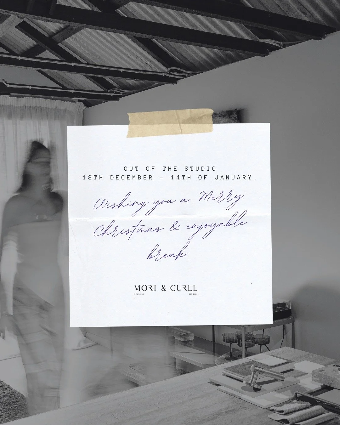 We will be out of the studio from the 18th of December until the 14th January.