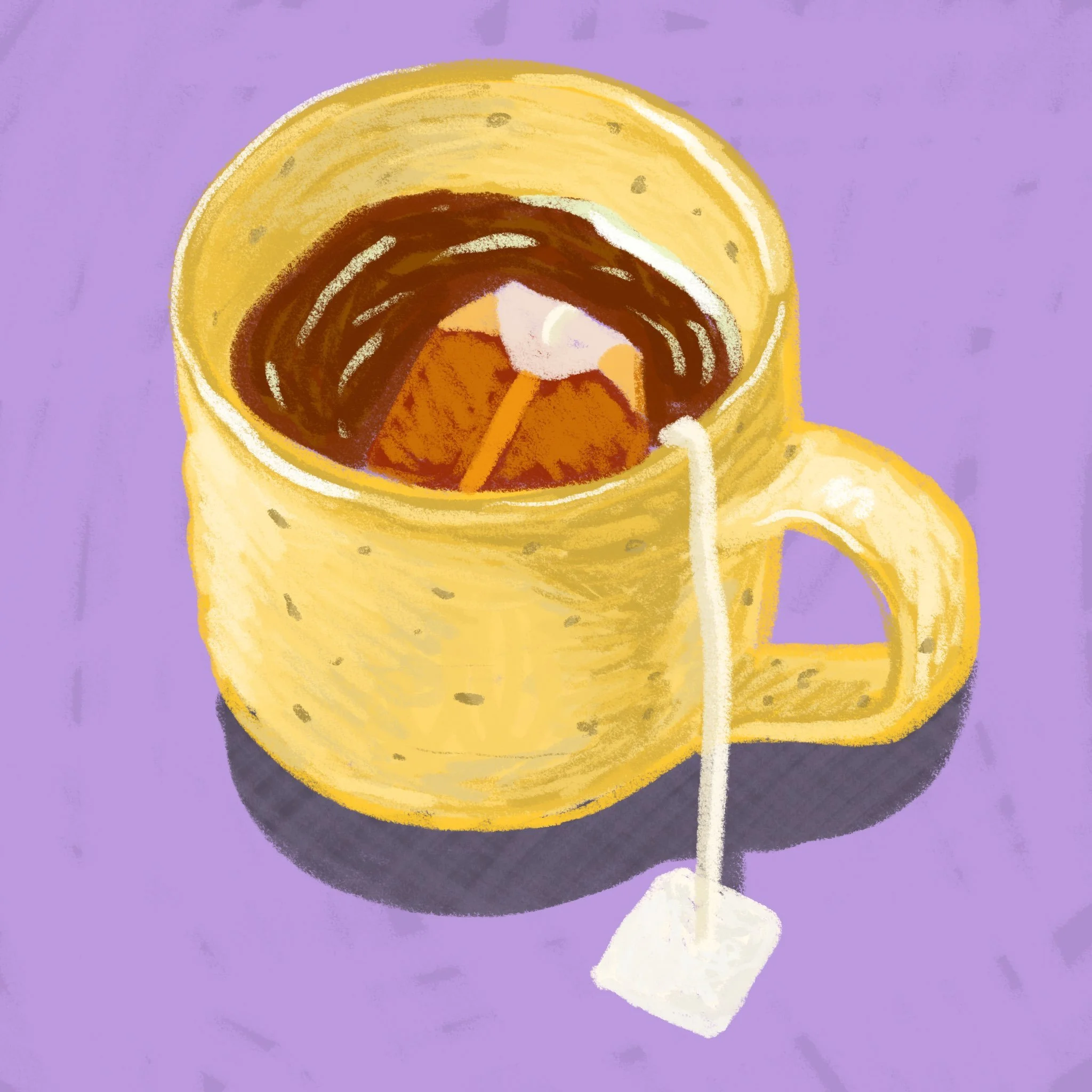 My nightly camomile tea in my favorite banana mug