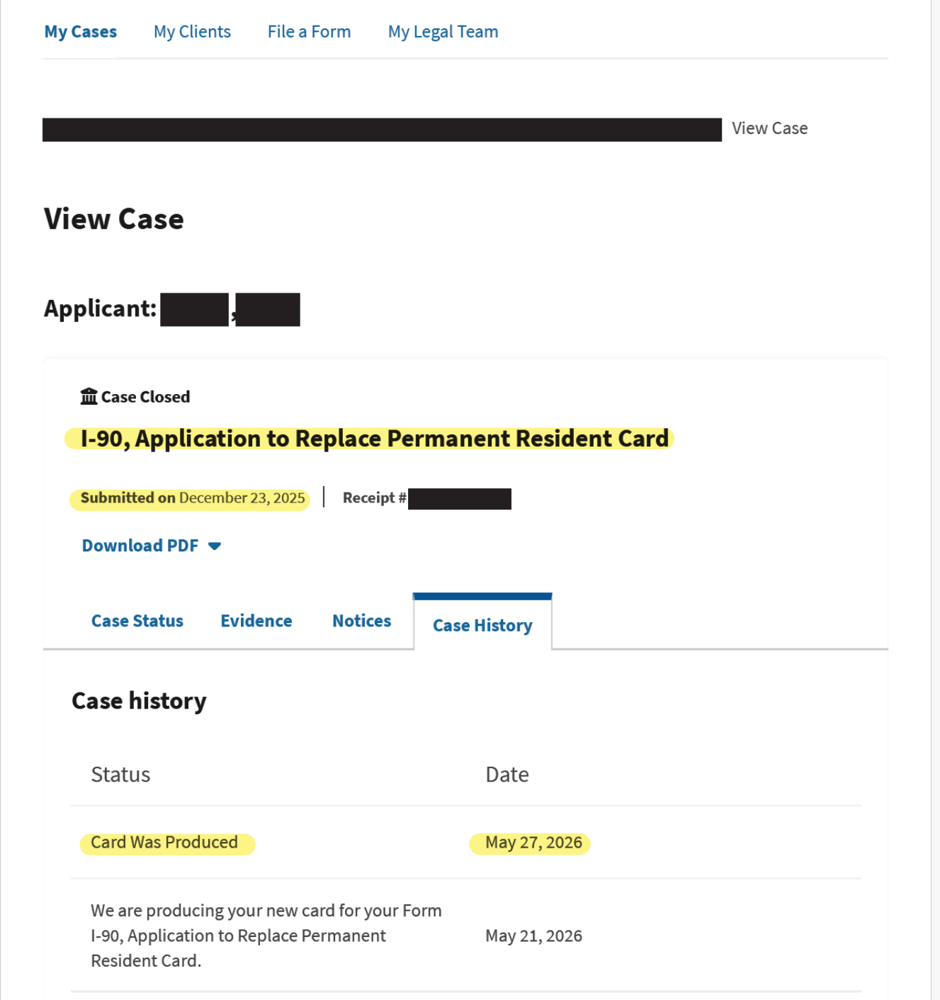 I-90 Green Card Approval in 5 months!