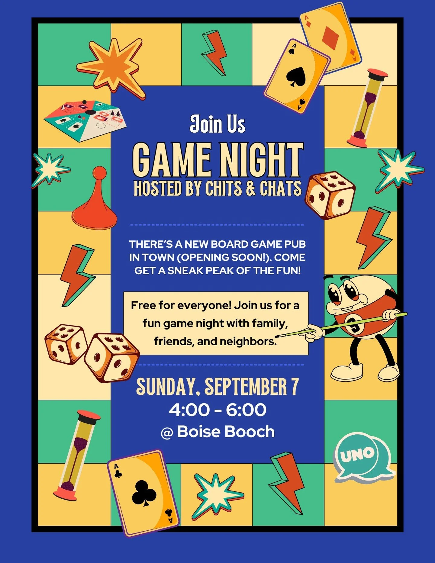 Game on, Booches! 🎲 Join us tomorrow (Sunday, Sept 7) from 4&ndash;6 at the Boochery for Game Night hosted by our friends at Chits &amp; Chats &mdash; the soon-to-open board game pub on the Bench. Bring your game face, we&rsquo;ll bring the fun! 

#
