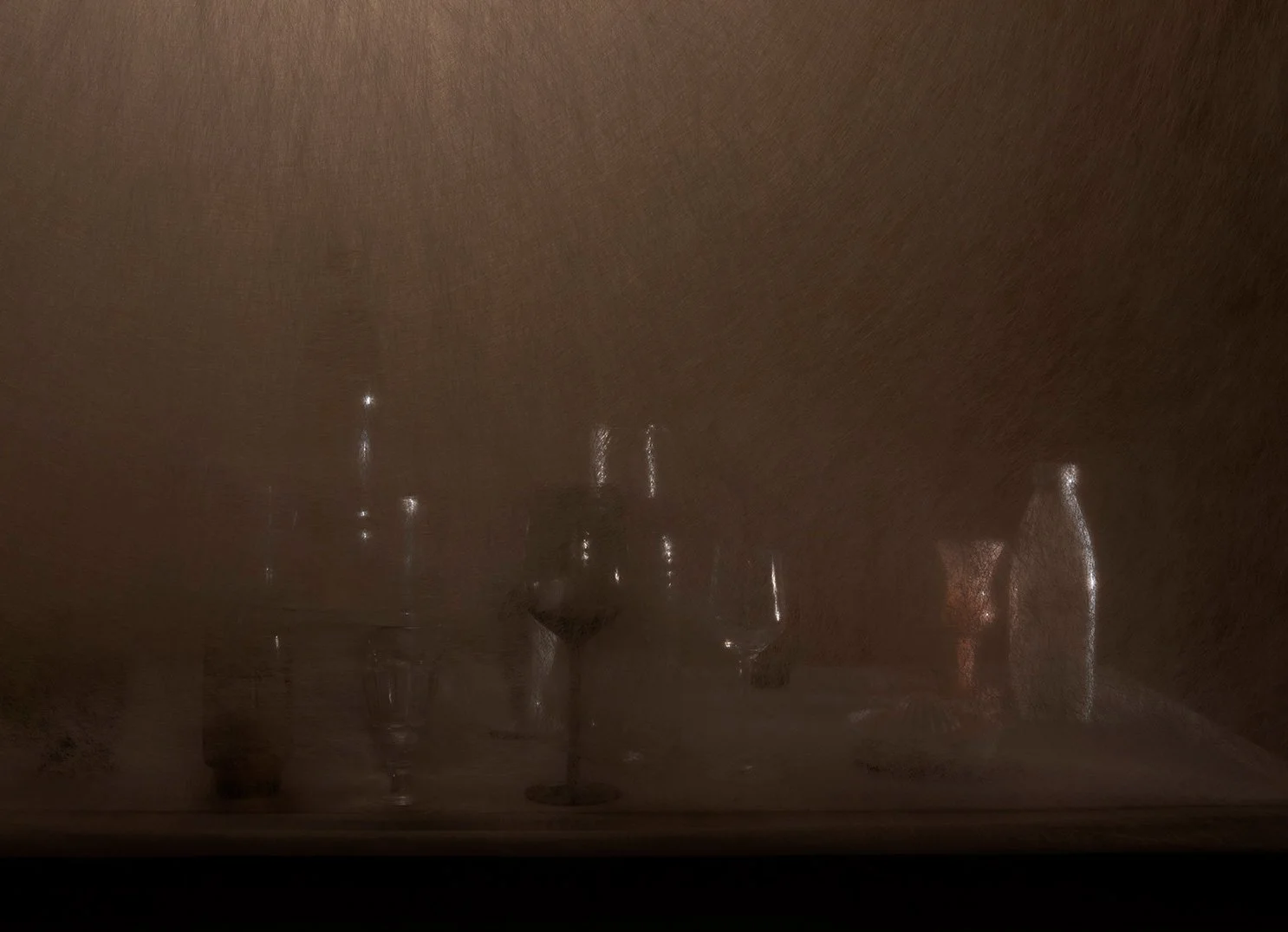 Verres sur table, Voir ou pas, 2023