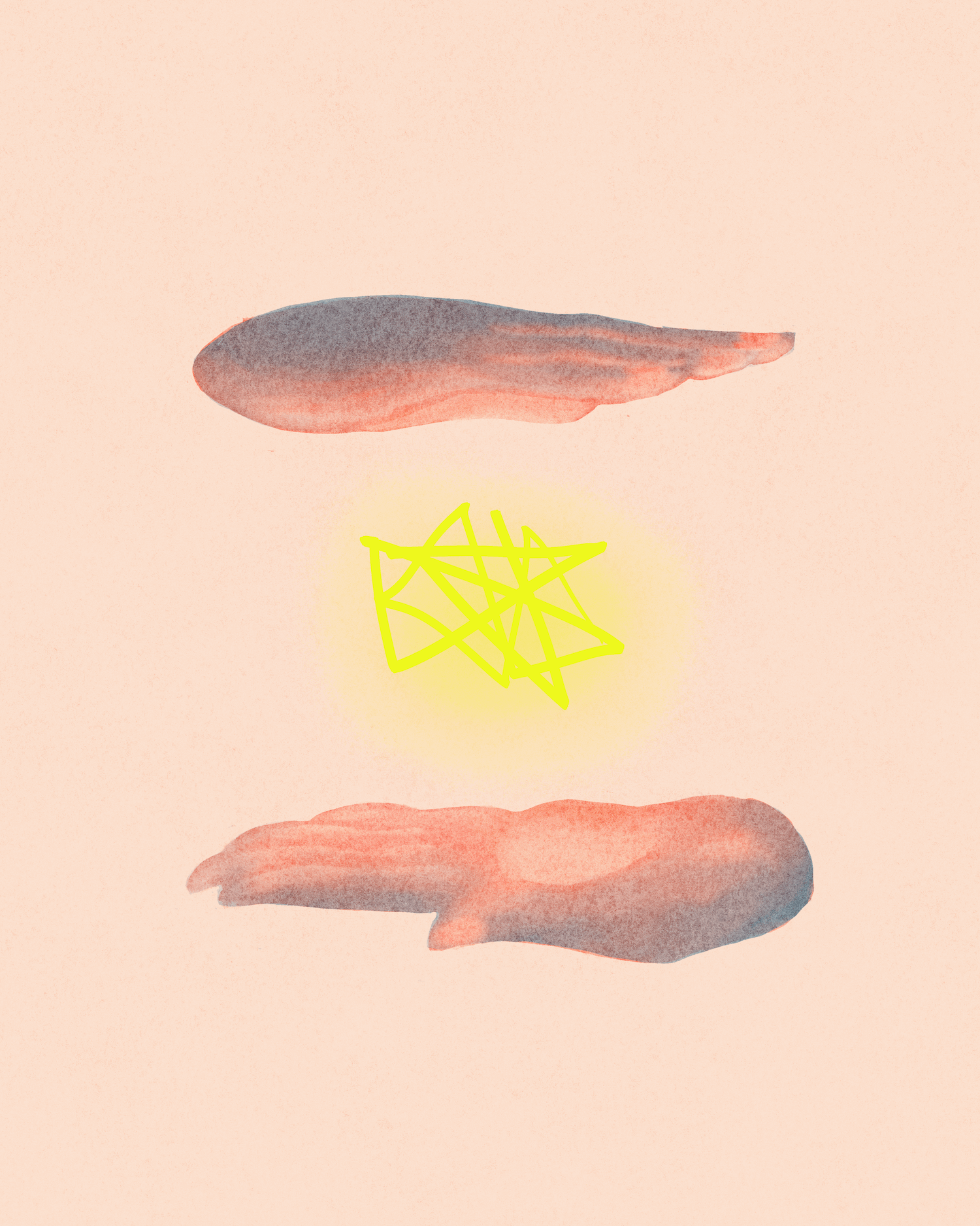 Everybody chooses a God they can negotiate with. -  that space between the hands.
That glowing thing we name :)
