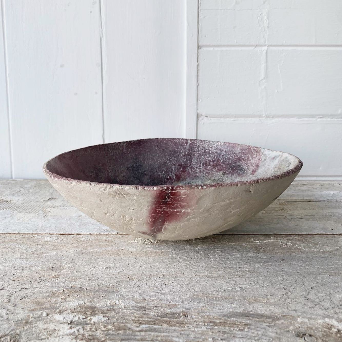 A selection of my pit fired work is currently on display at Morgan&rsquo;s Gallery show No.2. 

This particular dish is burnished inside for a super smooth finish, which catches the colours of the pit combustion really beautifully. The outside and ed