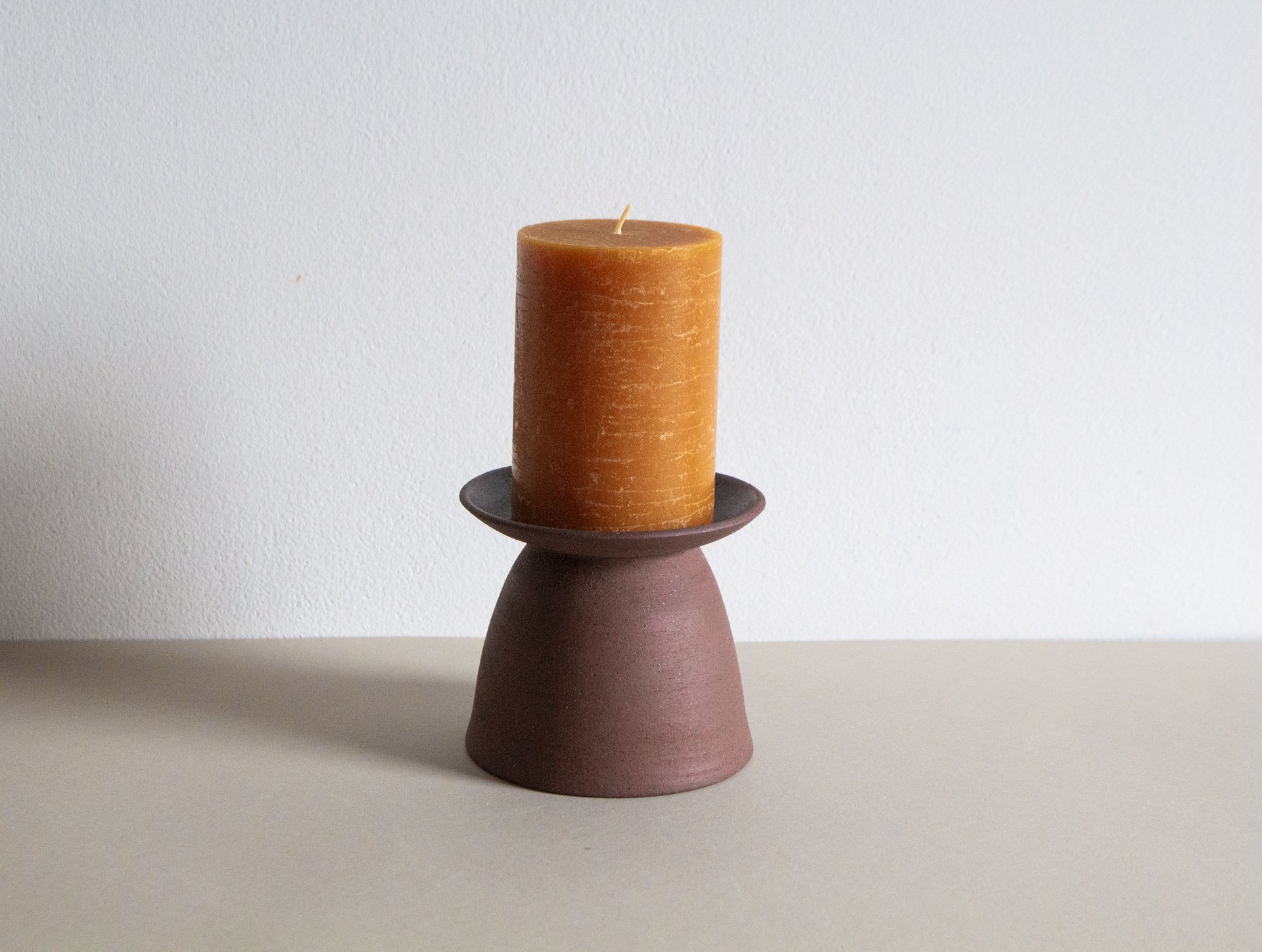 Candle Holder in Terracotta